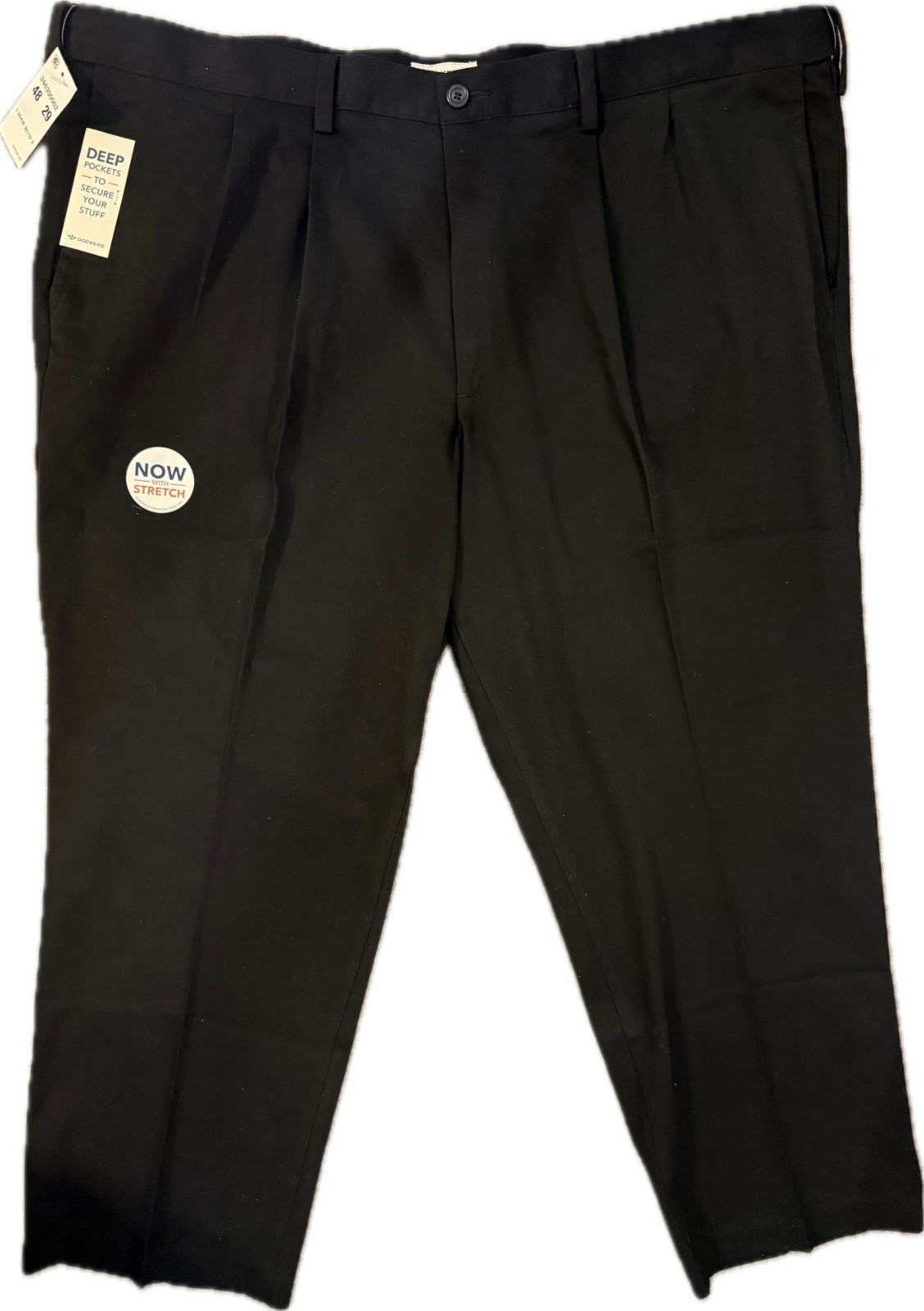Dockers Men’s Classic Fit Easy Khaki Pants Big & Tall Black 48 W x 29 NWT
