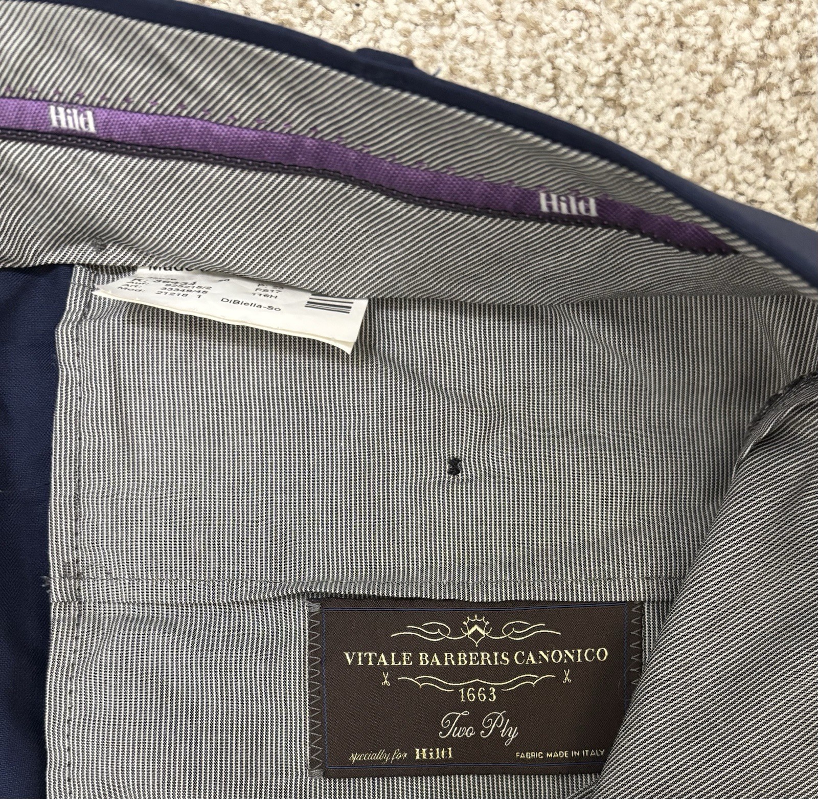 Hiltl The Ultimate Trouser Wool Navy Blue 38 X 32 Vitale Barberis Canonico Pants