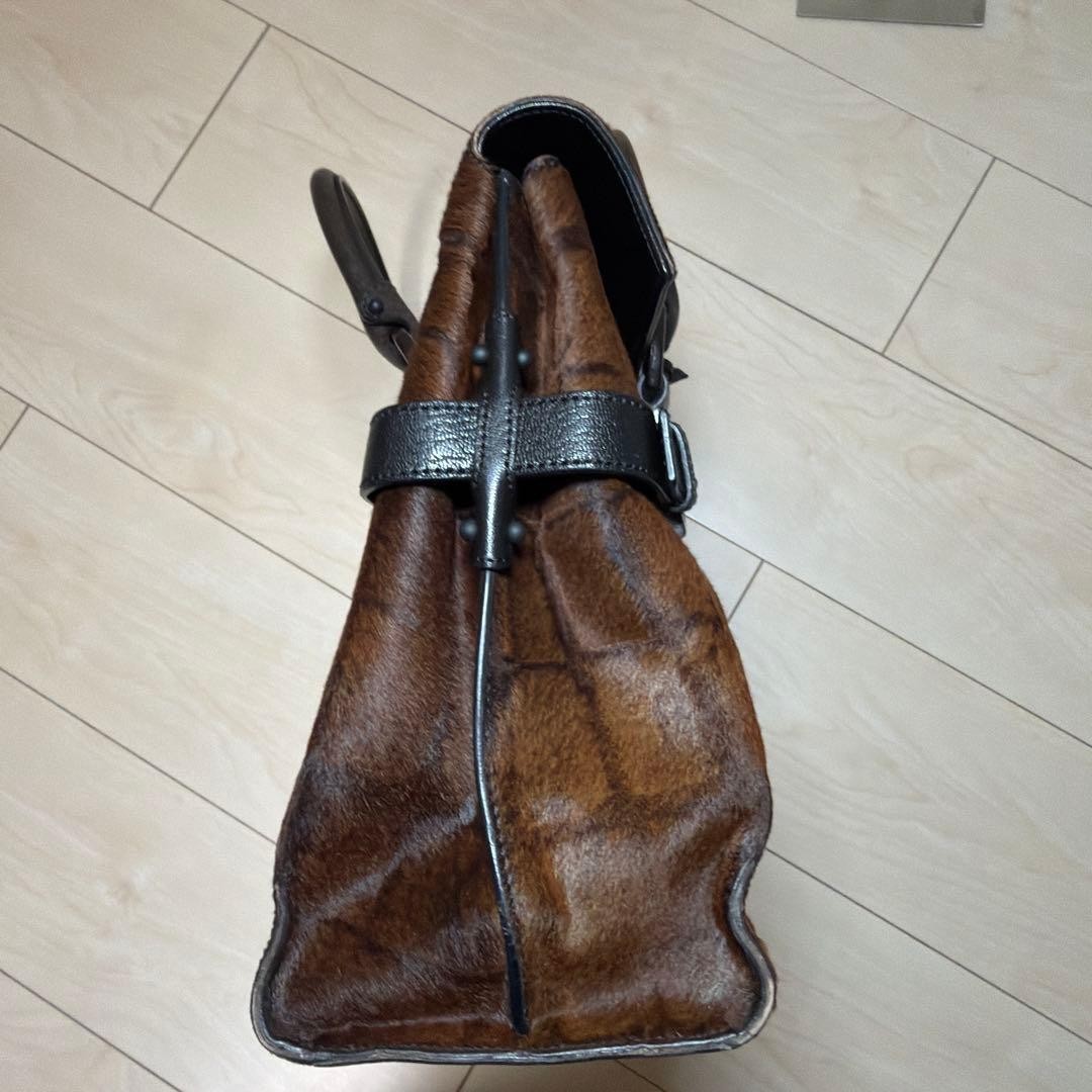 Authentic Ferragamo Salvatore Exotic Leather Bag 12.6in Women Unisex Brown Damag
