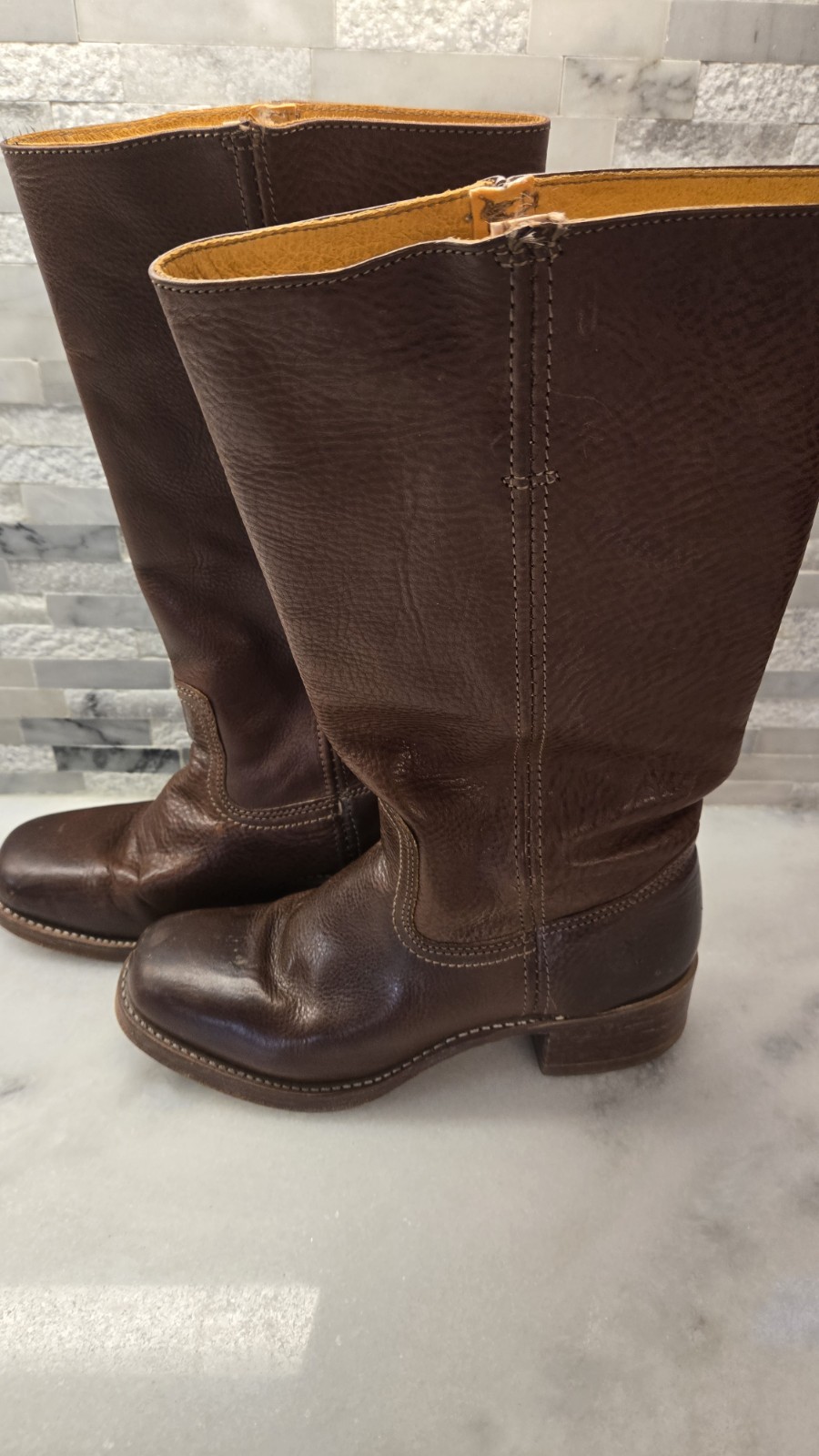 Frye Campus 14L Tall Pull On Boots USA Brown Leather Women’s 8.5 M
