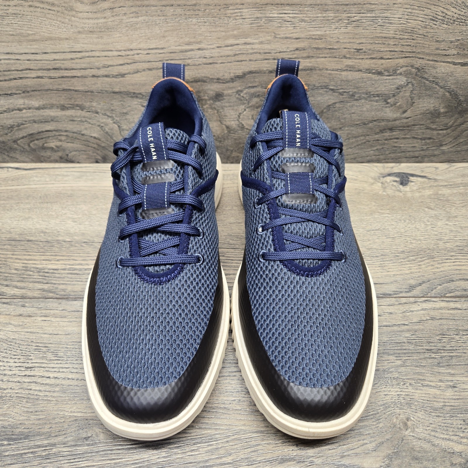 Cole Haan Grand+ Hybrid Sneakers Navy Blue Woven Leather Comfort Shoes Mens Size