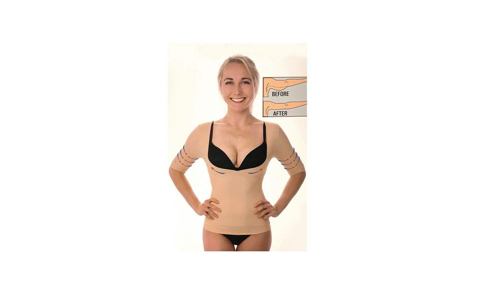 Upper Arm Shaper Compression Long Sleeves Slimming Crop Tops Blouse Shapewear