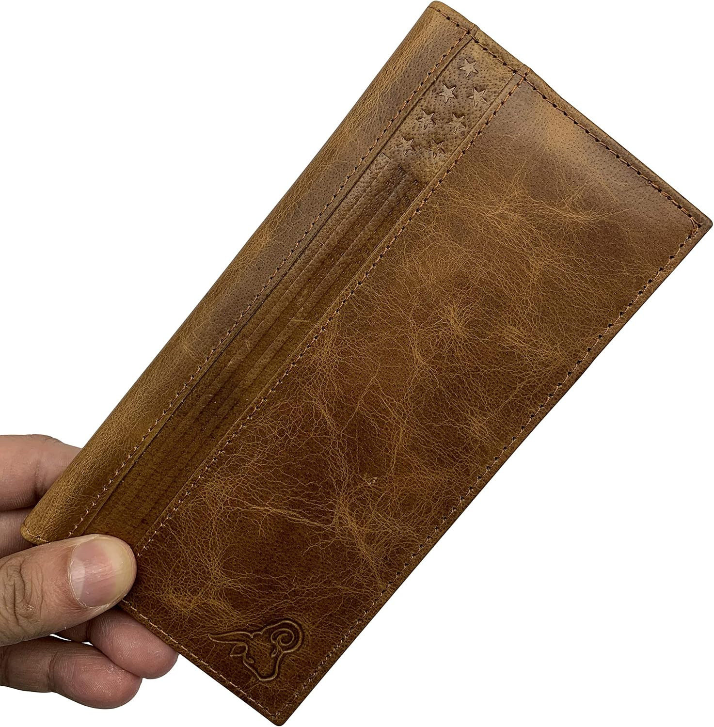 Genuine Leather Checkbook Cover for Men & Women Checkbook Holder Wallet RFID Blo