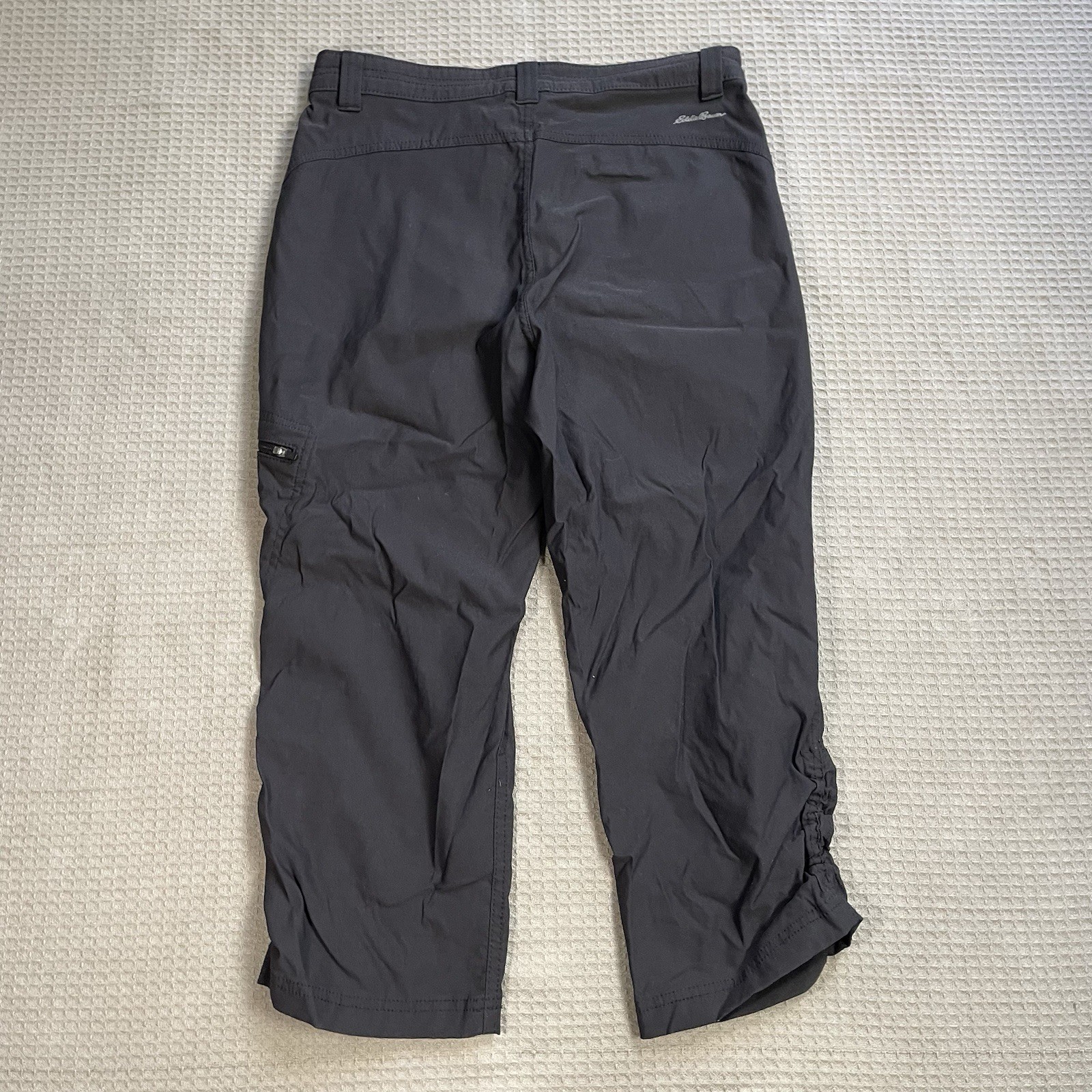 Eddie Bauer Rainier Capri Pants 6 Womens Black Nylon Stretch Hiking