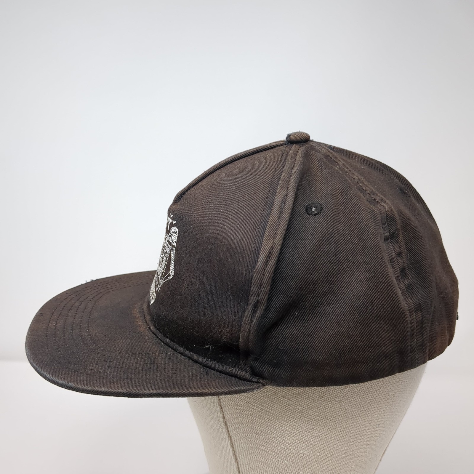 Get Tanked Skeleton Snapback Hat Black One Size Adjustable Embroidered Flat Brim