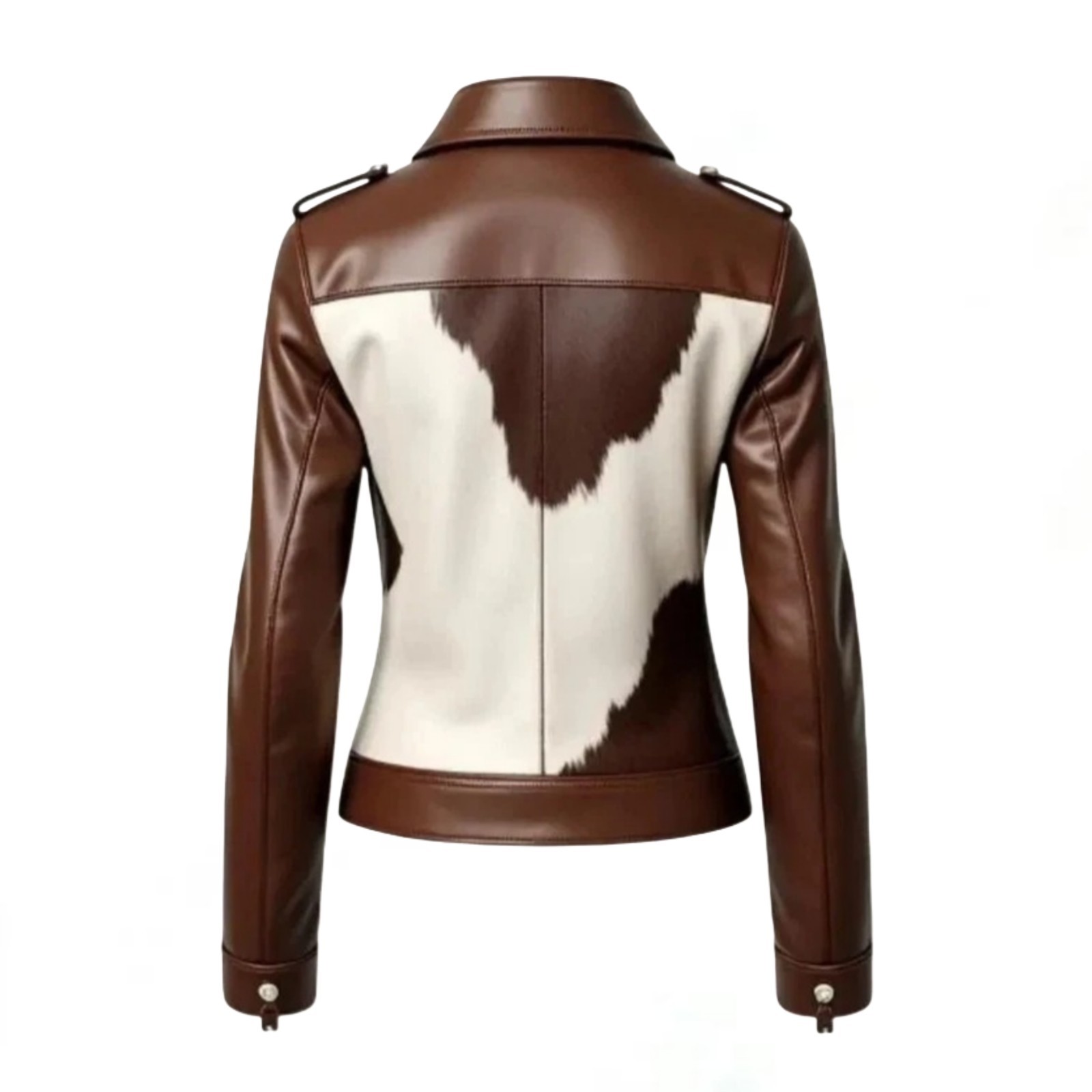 Genuine Cowhide Leather Western Jacket Hair-On Hide Handmade Coat