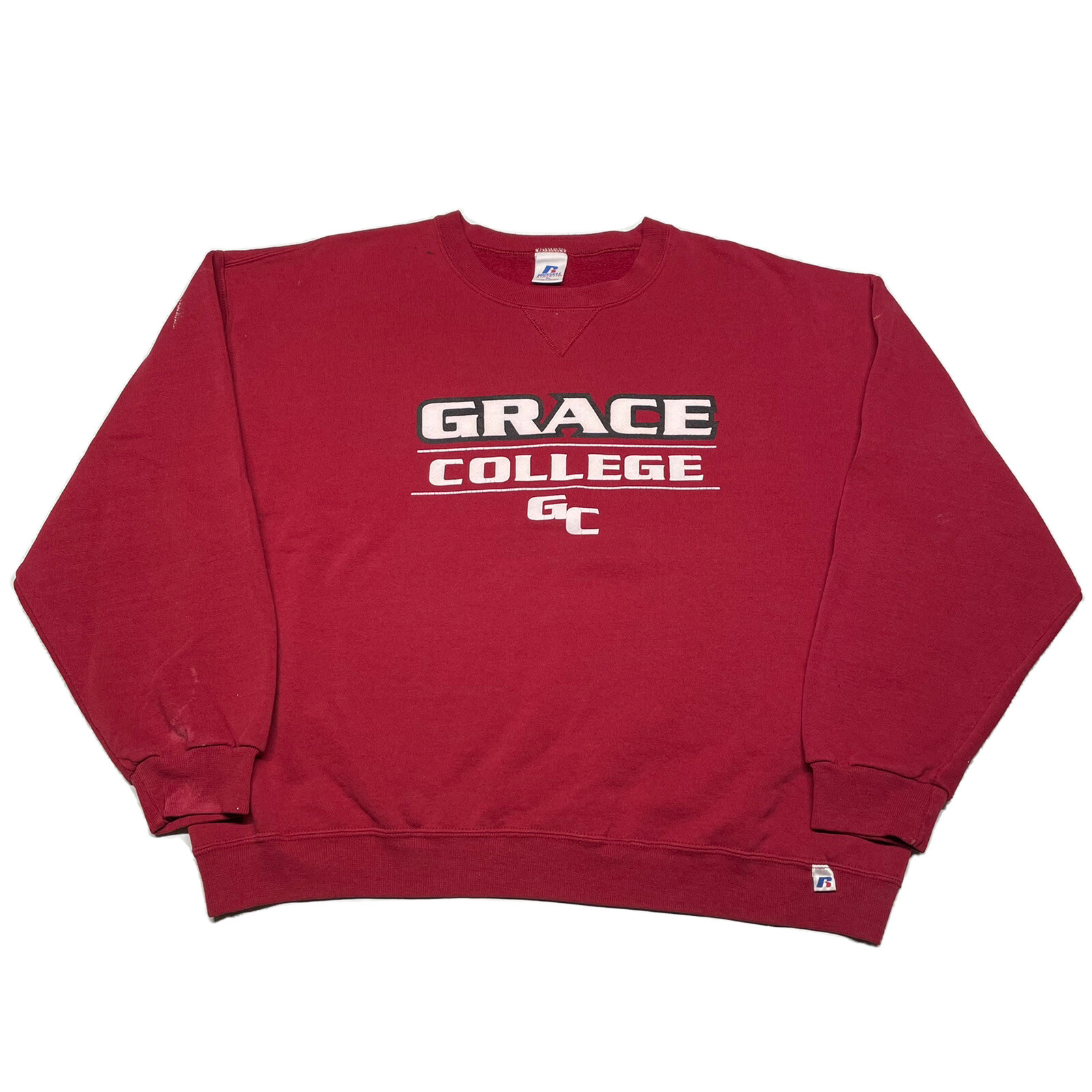 Vintage Russell Athletic Sweatshirt Mens XL Red College Pullover Hipster 90s