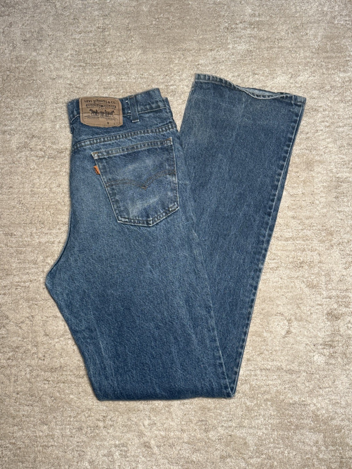 Vintage Levi’s 550 Relaxed Fit Orange Tab Jeans Made in USA 34×36 Factory 536