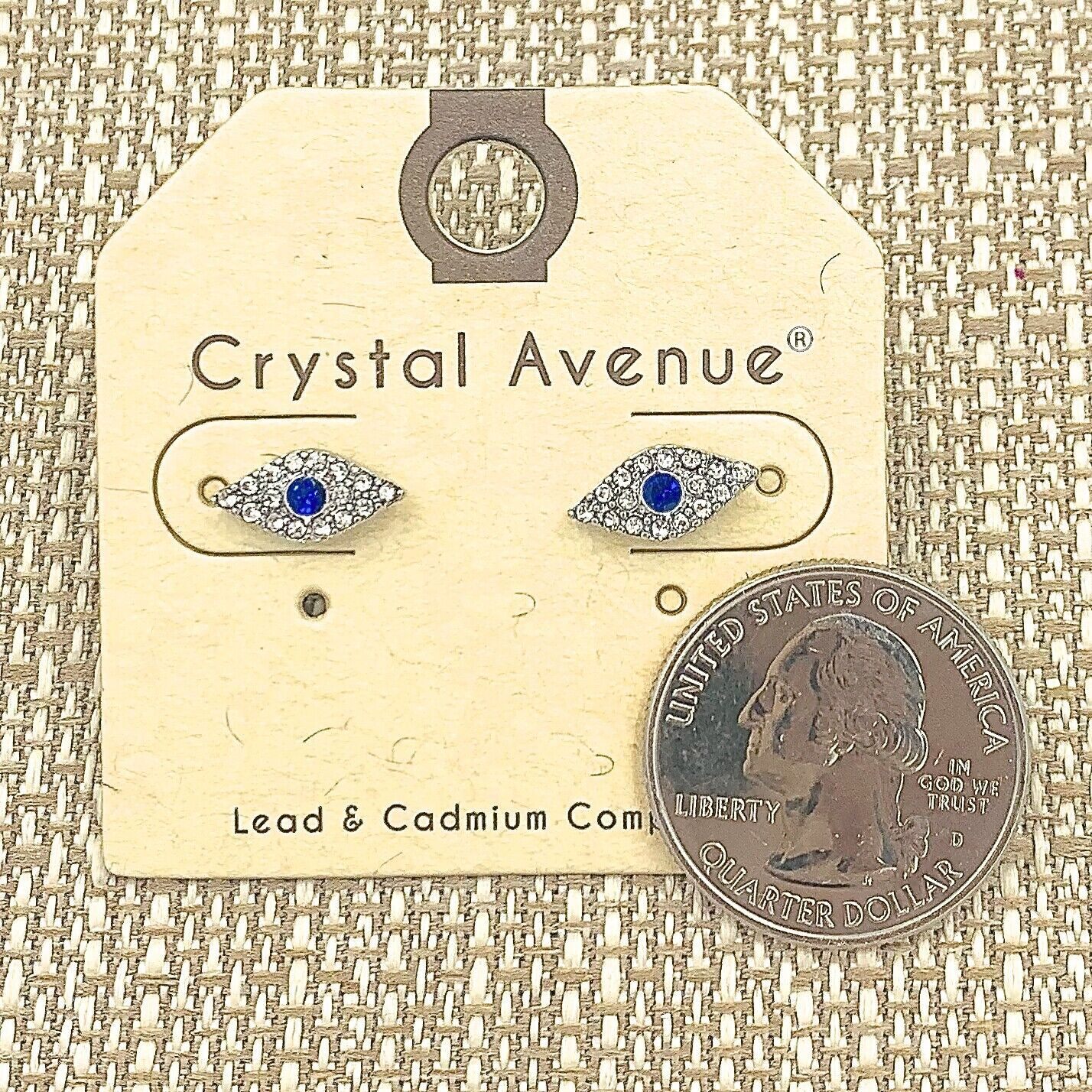 Evil Eye Dainty Stud – Silver or Gold (0.5×0.25in)