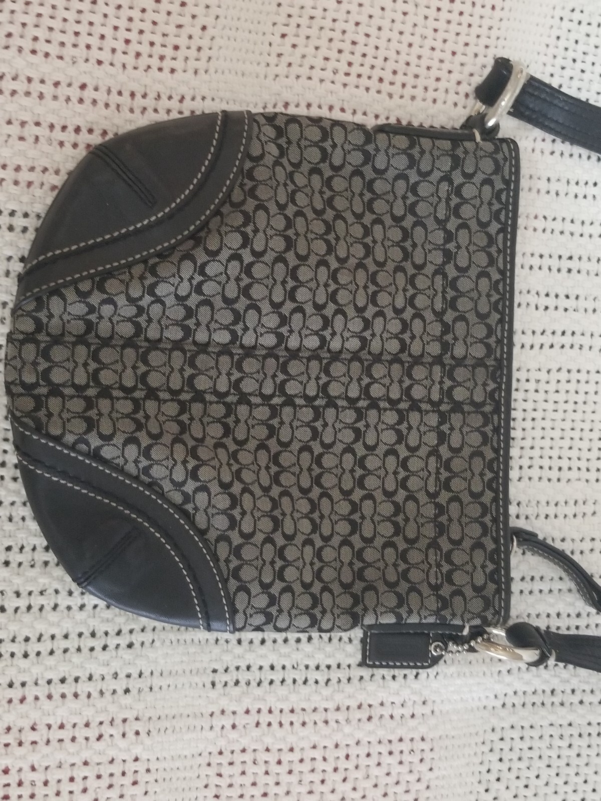 COACH CANVAS MONOGRAMMED CC LEATHER MESSENGER CROSSBODY BAG PURSE