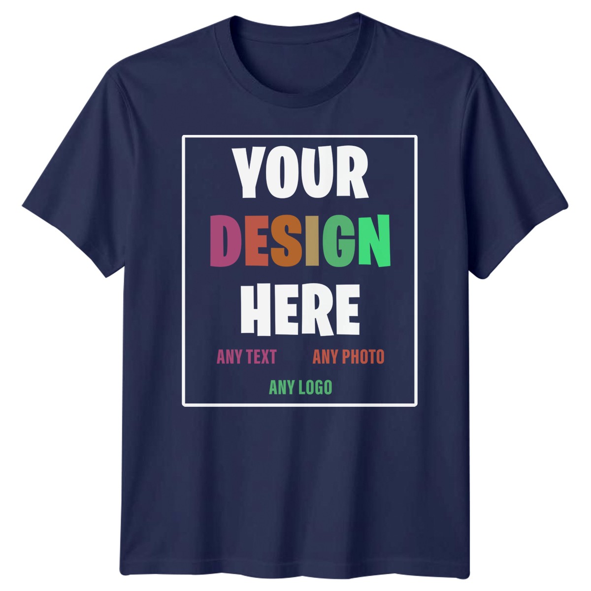 Custom Personalized T-Shirt – Your Design Here – Any Text Photo Logo Unisex Tee