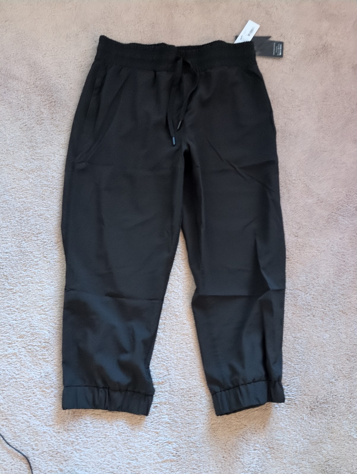 Kyodan Black Capri Pants G/L Polyester/Spandex Drawstring Stretch NWT Free Ship