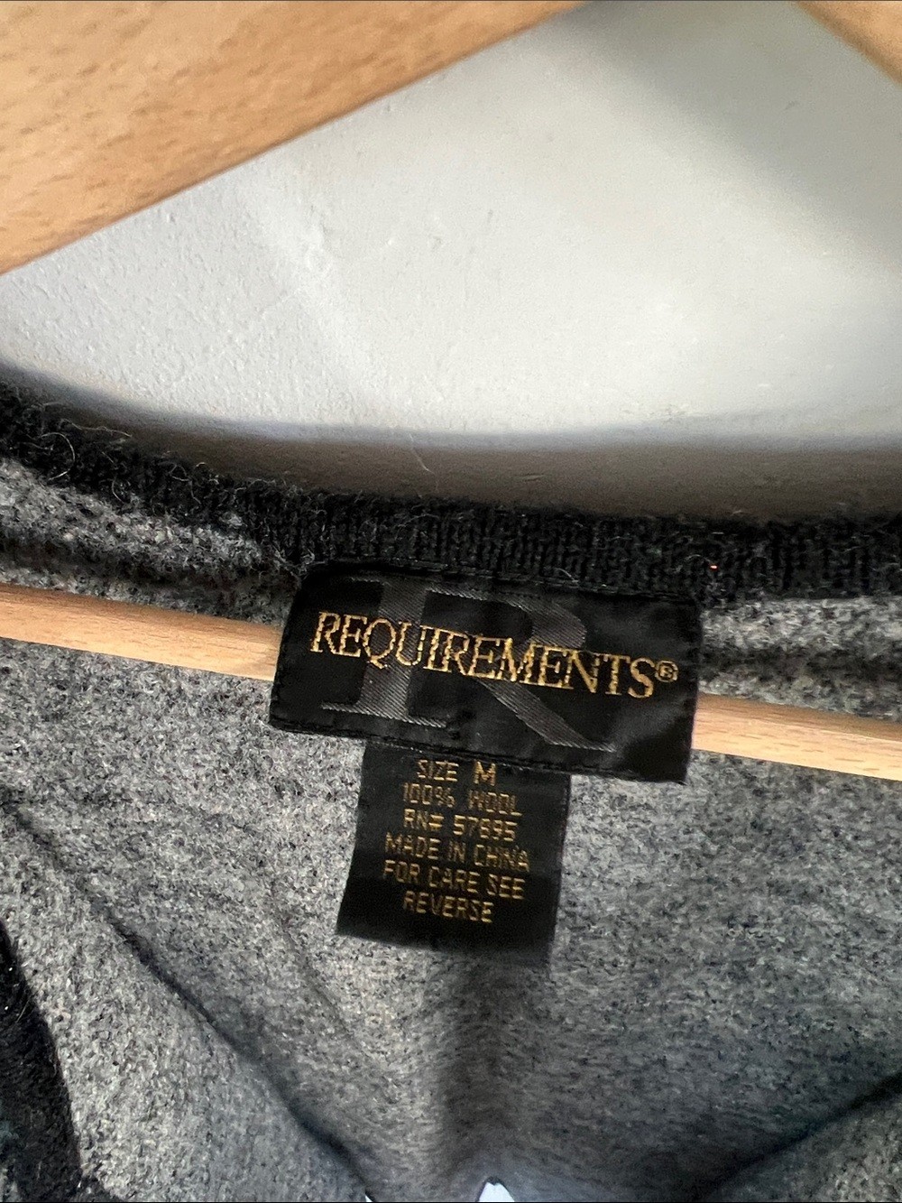 REQUIREMENTS black/tan 100% Wool sweater vest