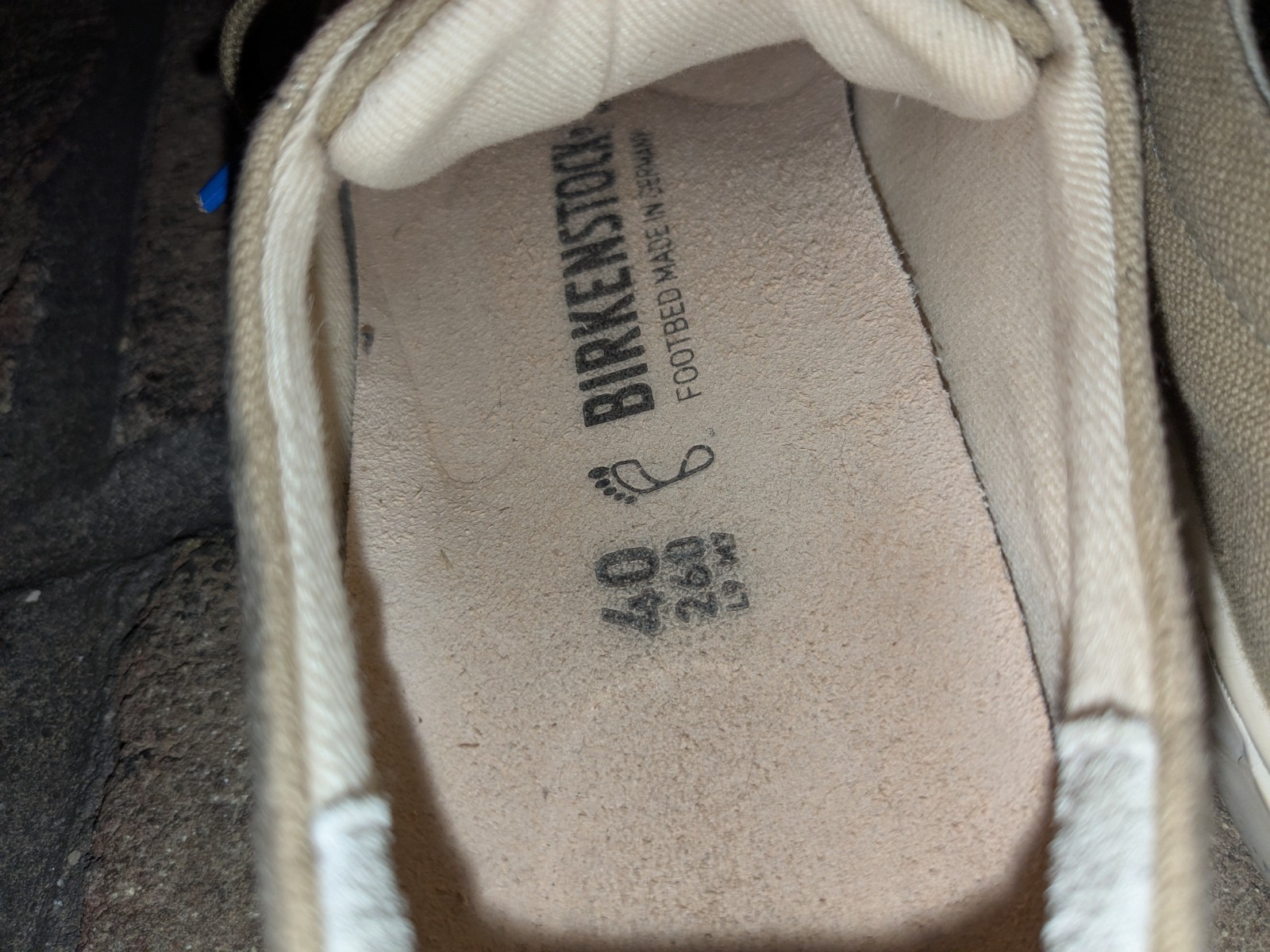 Birkenstock Arran Sneaker EU 40 W 9 M 7 Khaki Canvas Lace Up Casual Comfort Shoe