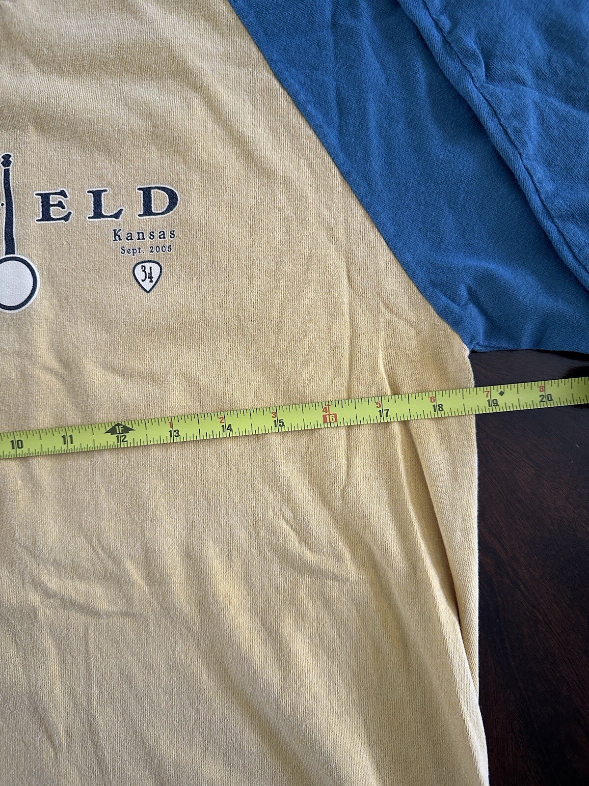 Winfield Kansas 34th Walnut Valley Bluegrass Festival Small Baseball 3/4 Sleeve