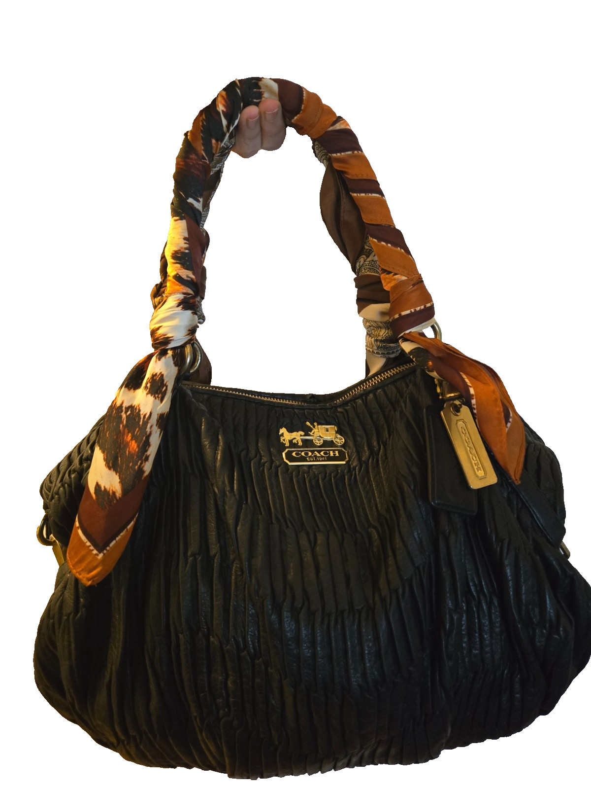 Authentic Coach Madison Gathered Leather Sophia Satchel (Style No. 15947)