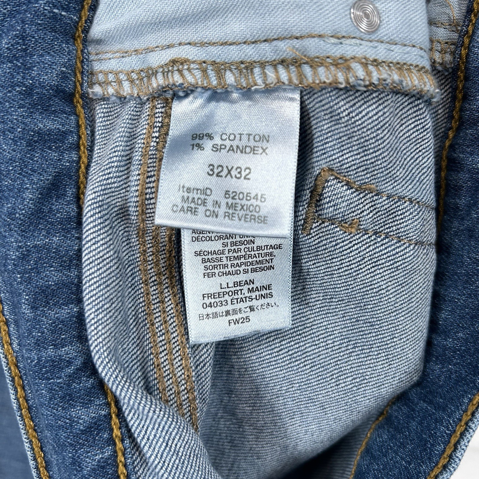 LL Bean Men’s Vintage 1912 Standard Straight Leg Jeans/32×32 – Blue Denim