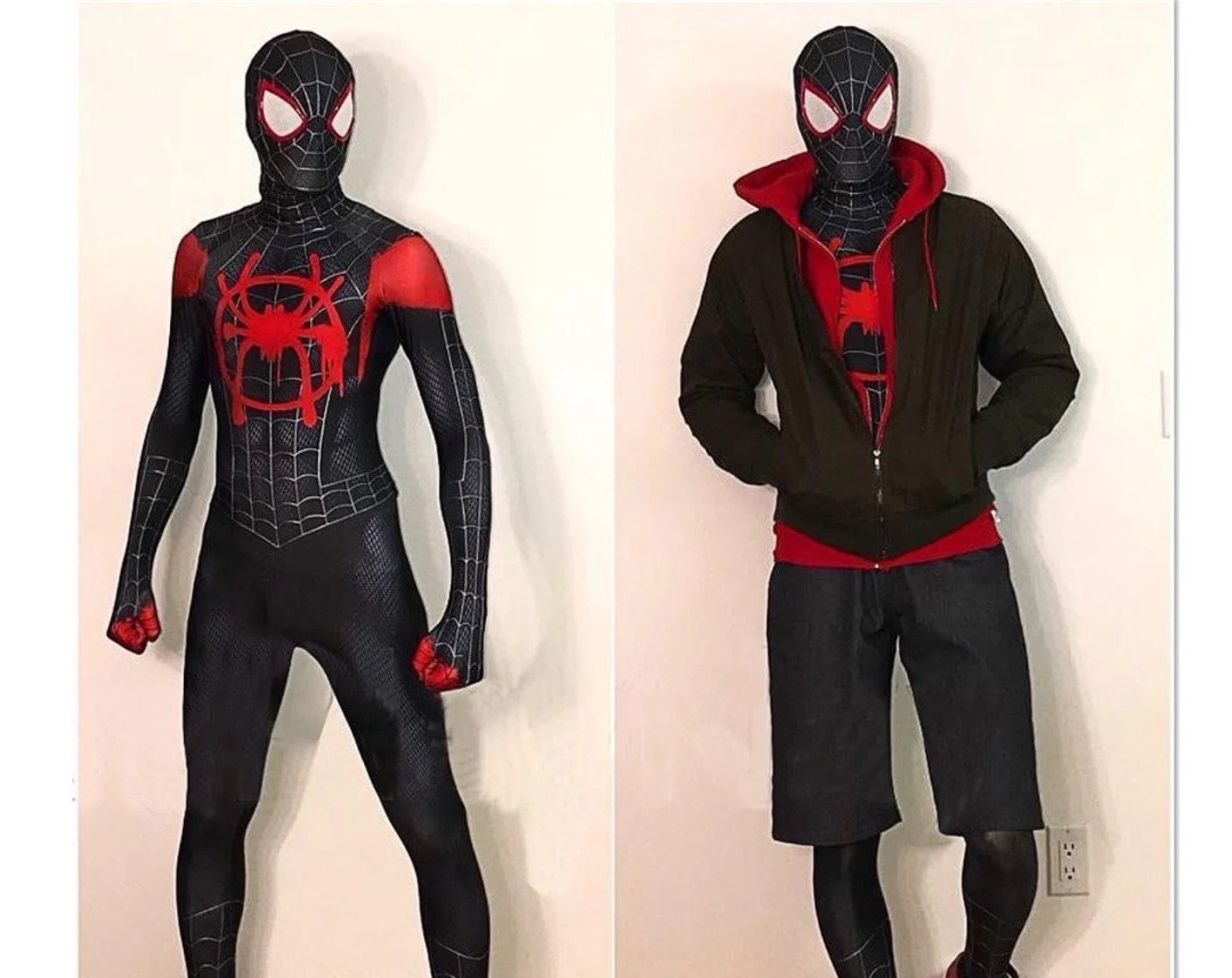 Spider-Man Boy Miles Morales Spiderman Raimi Jumpsuit Kids/Adult Costume Cosplay