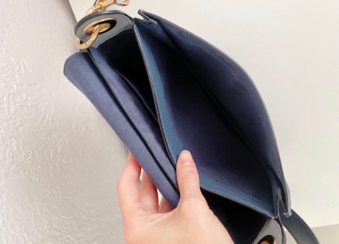 coach blue handbag cross body