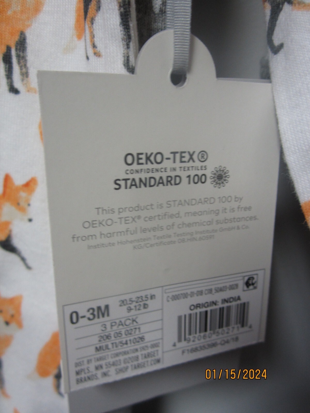 Cloud Island Baby Boy 3-Pack Fox Sleep ‘N Plays Size 0-3M