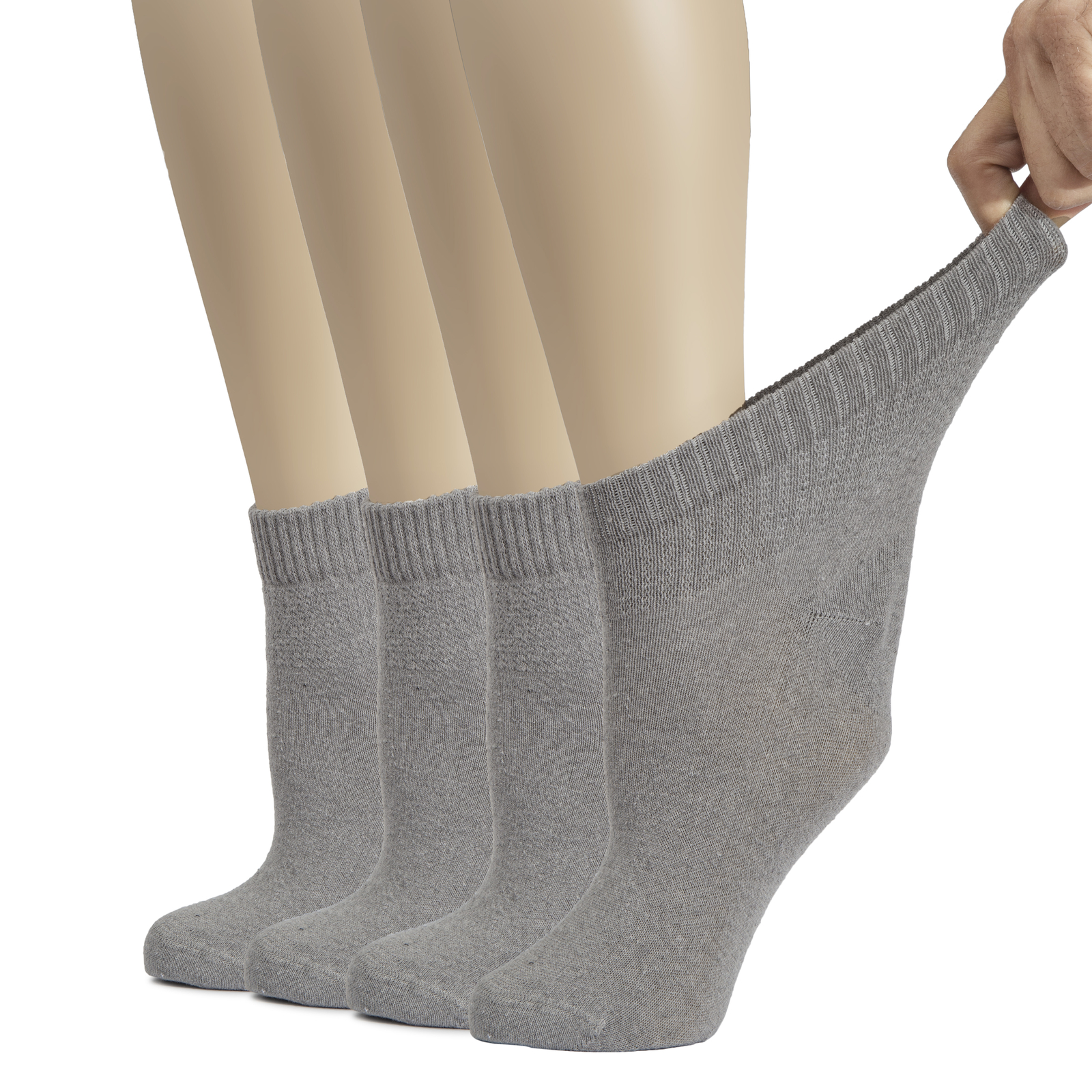 Hugh Ugoli Cotton Diabetic Women’s Socks, Loose, Wide Stretchy, Thin 4 Pairs