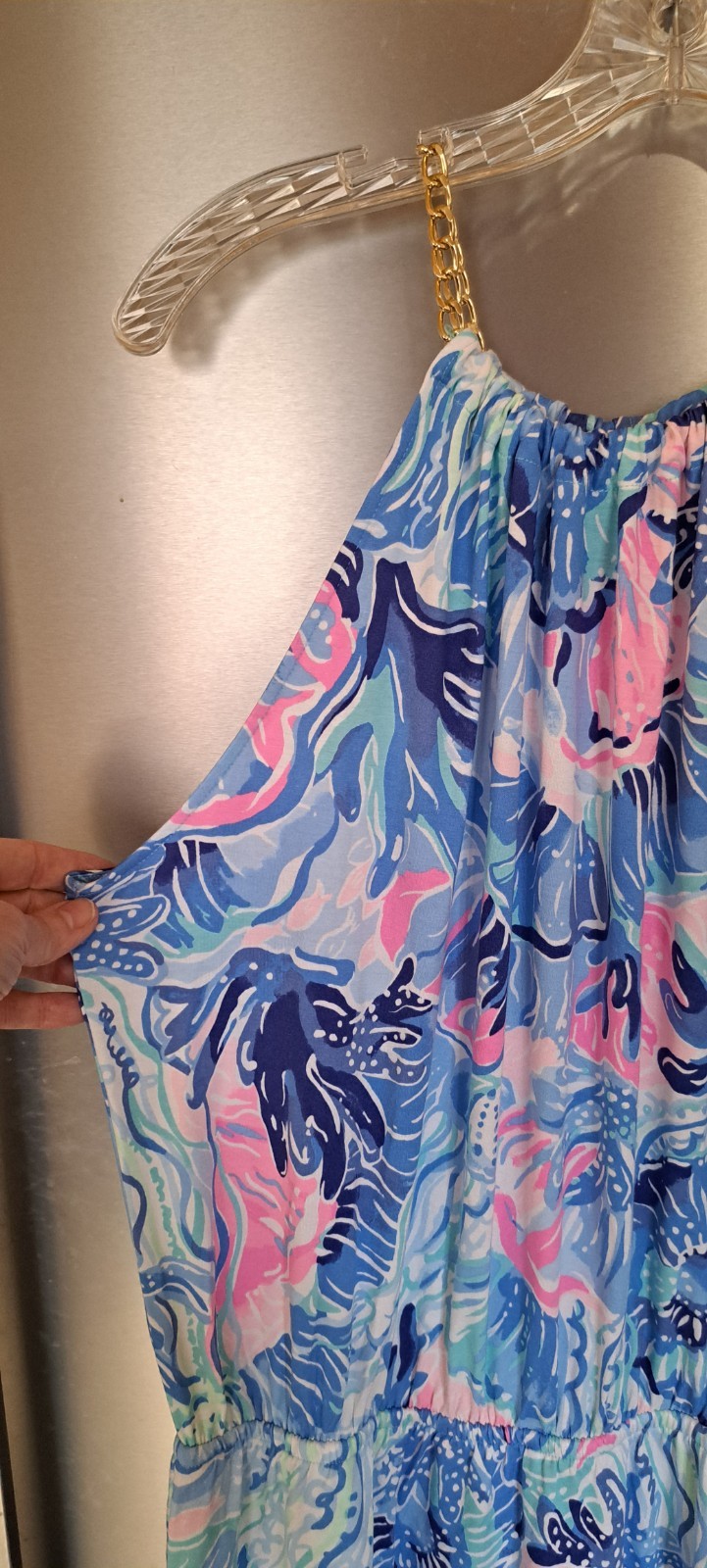 Lilly Pulitzer Bowen Saltwater Blue Shade Seekers Beach Skort Romper Size Large