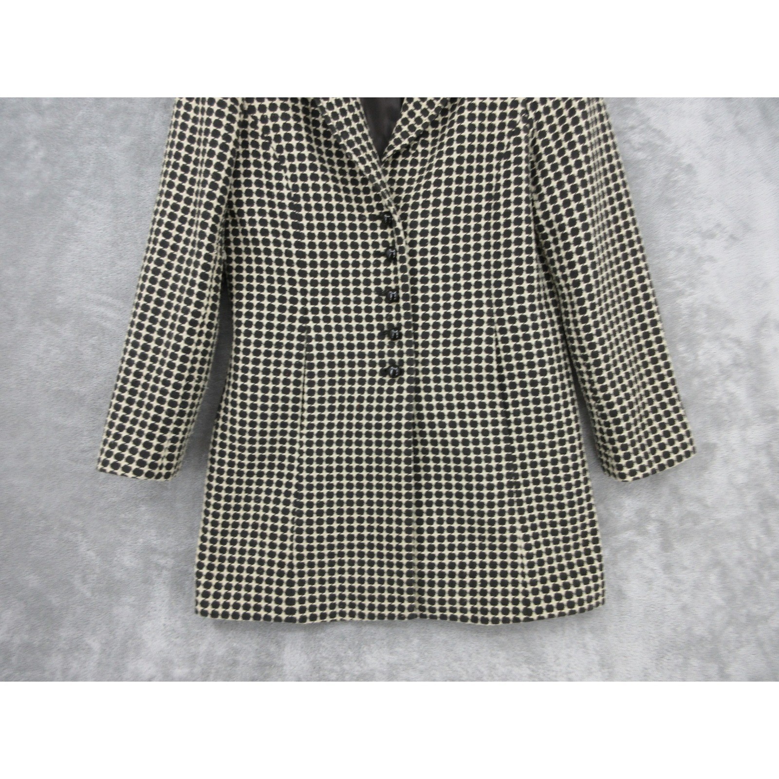 Ann Taylor Coat Womens Size 6 Polka Dot Button Office City Career Preppy Lined
