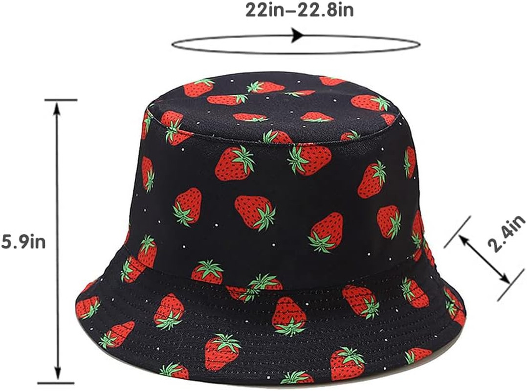 Unisex Bucket Hat Beach Sun Hat Aesthetic Fishing Hat for Men Women Teens, Rever