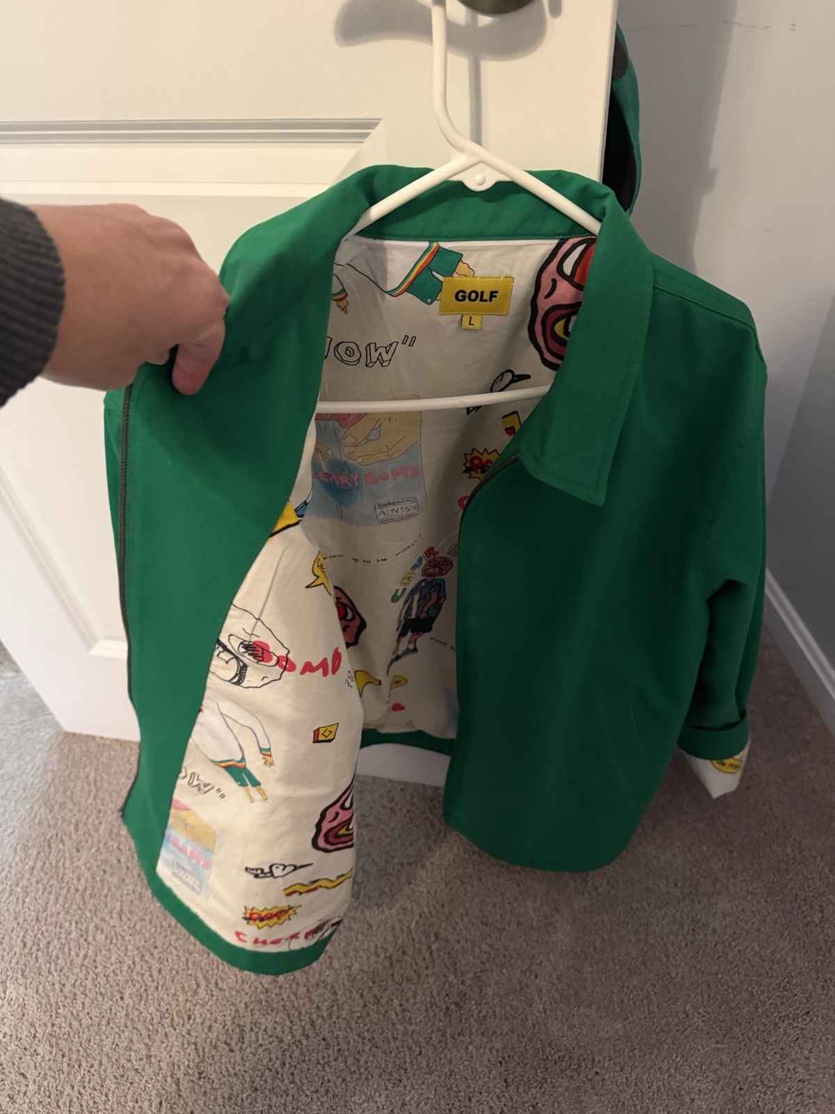 Golf Wang Cherry Bomb Bomber Jacket Men’s Size L And hat – Authentic