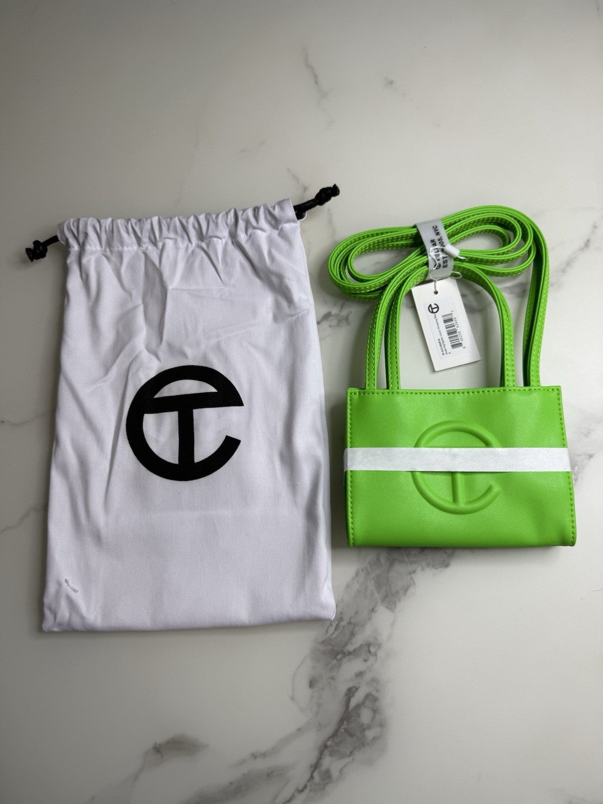 TELFAR Shopping Bag Highlighter Green Small Designer Bag