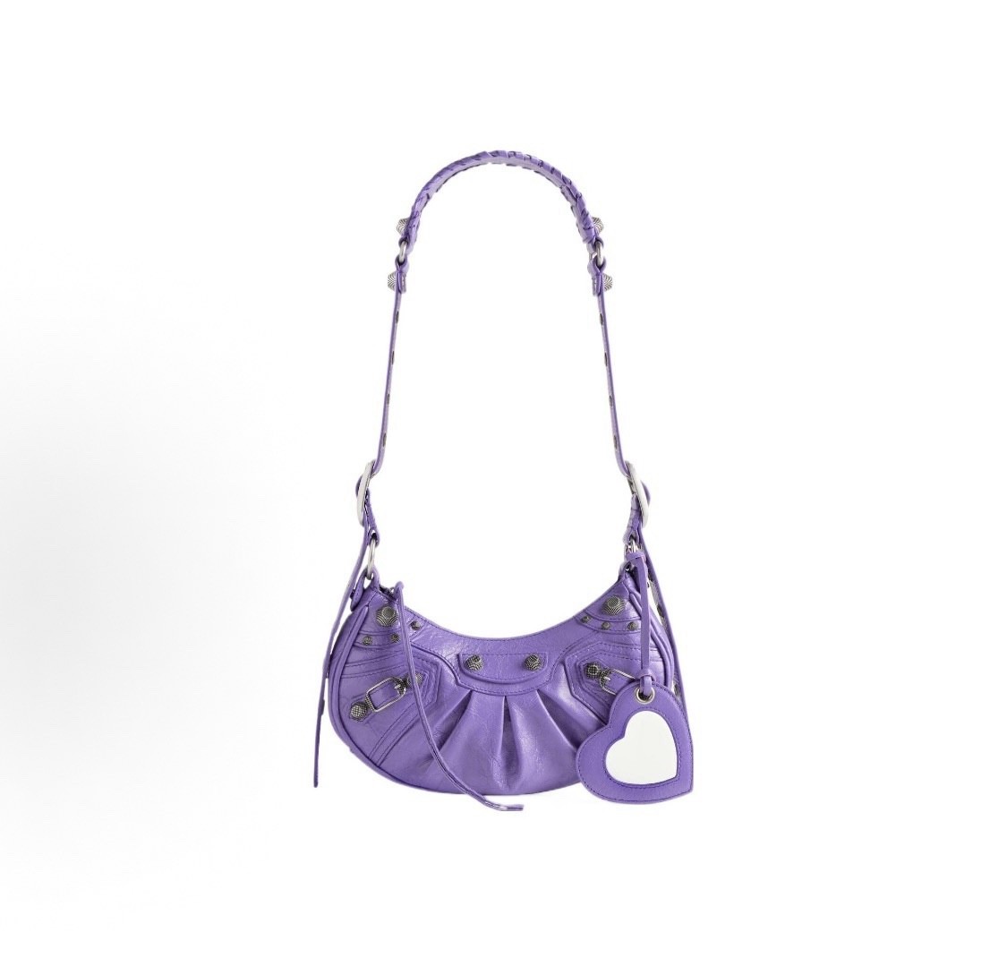 Balenciaga Le Cagole Shoulder Bag Mini Purple Leather Unused