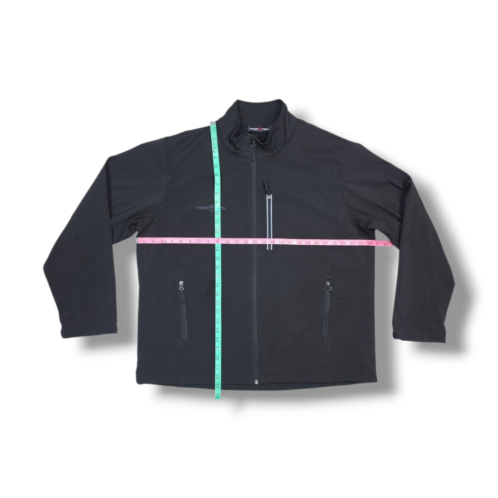 Free Tech Black Fleece Lined Jacket Full Zip High Neck Cinch Waist Men’s XL