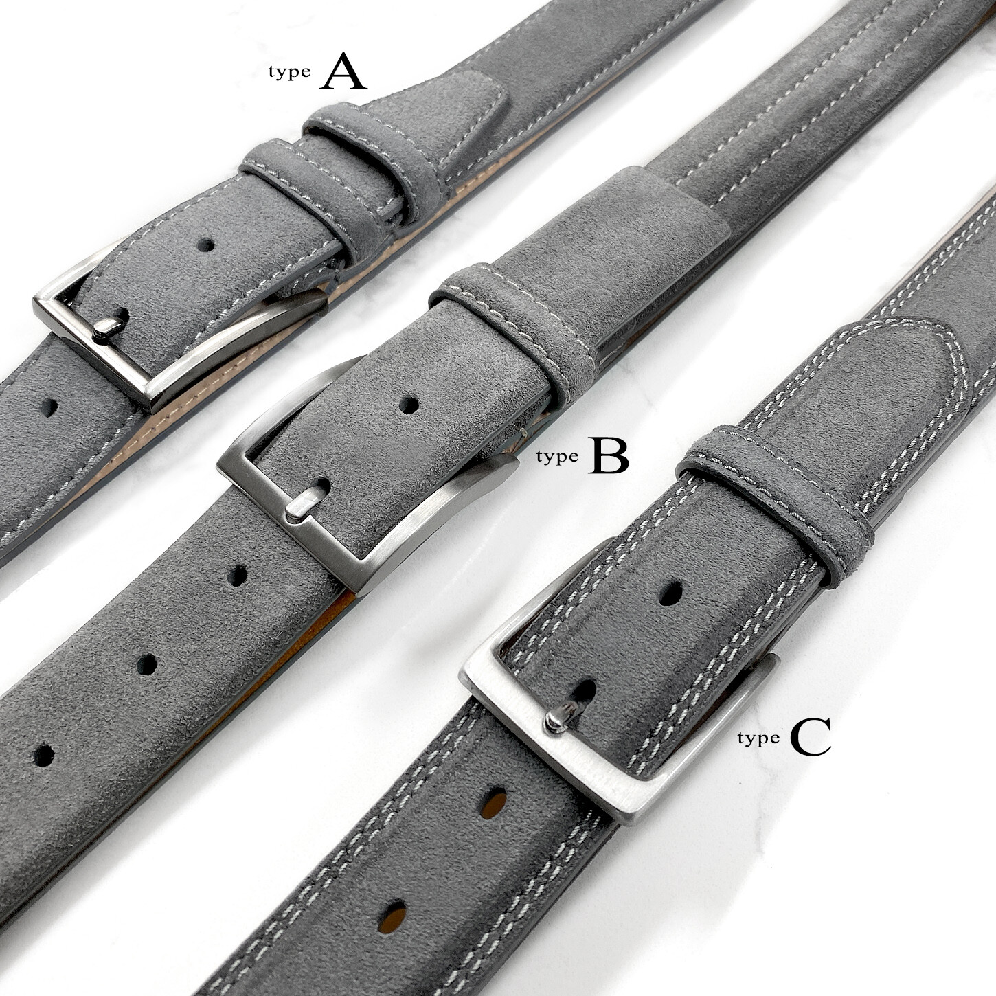 Men’s Belt 100% Genuine Suede Full Leather Belt Casual Dress Leather Belt 1-3/8″