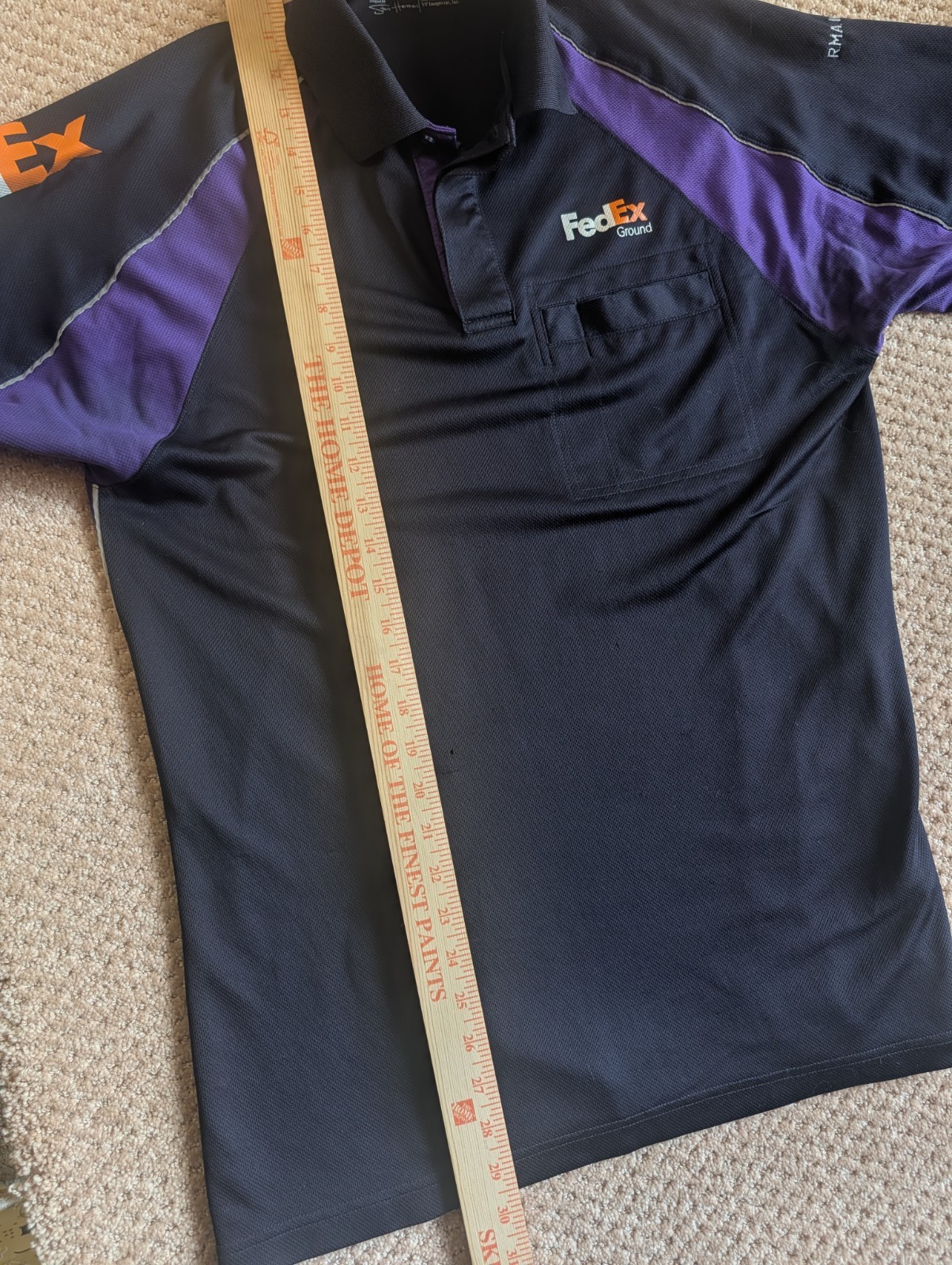 FedEx Short Sleeve Medium Polo Shirt Black Purple FedEx Lot Of 2