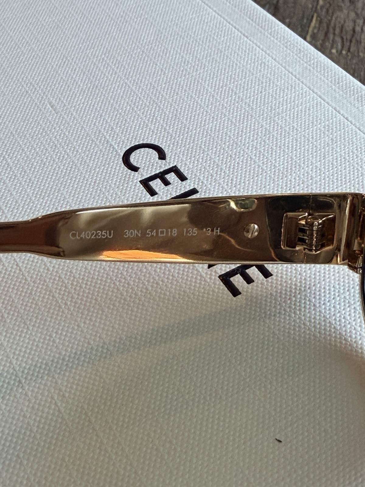 Celine Triomphe Oval Sunglasses Metal Gold Green