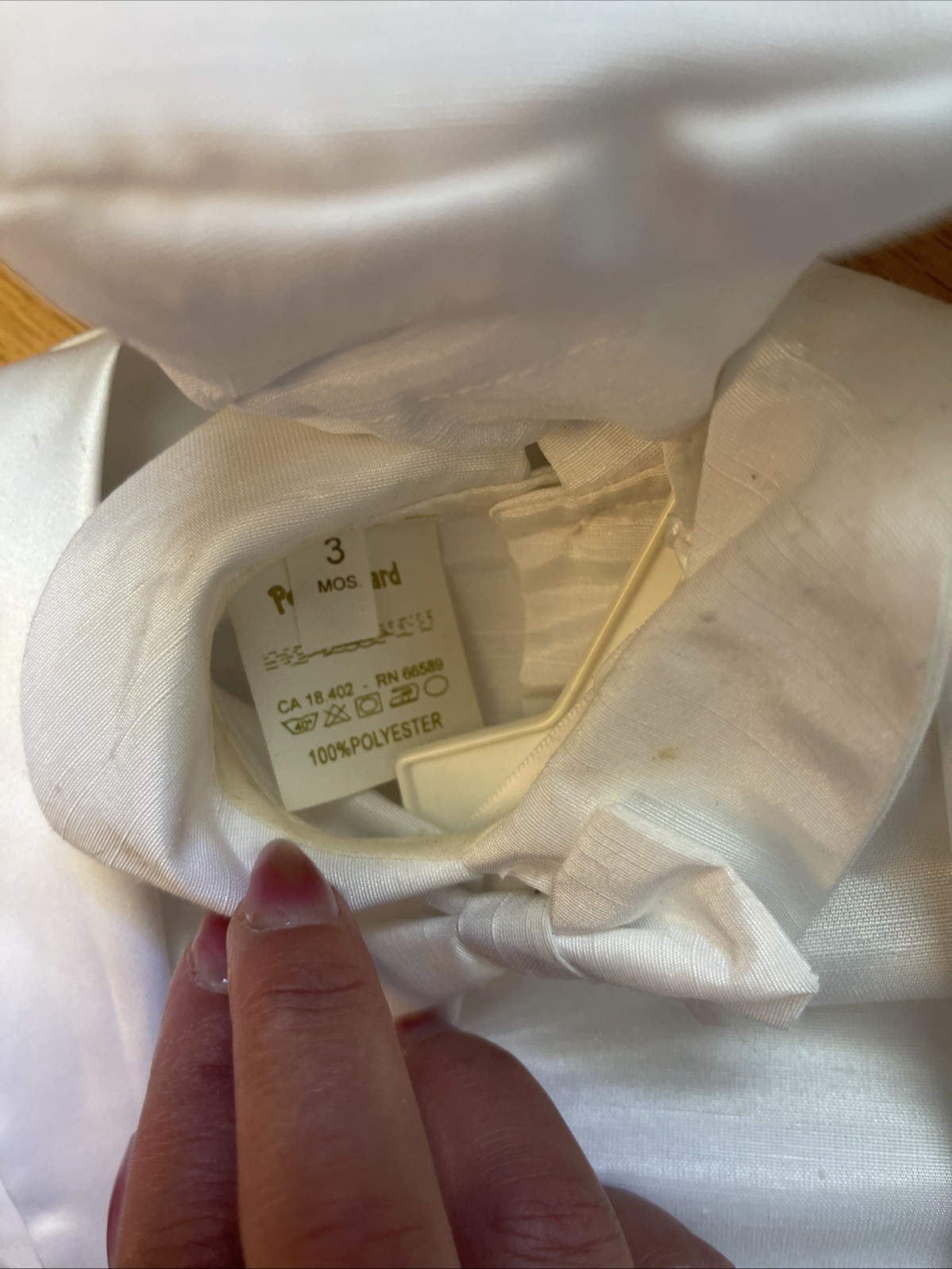 NEW Petit canard Boys Christening Baptism Suit 3 Months White Silk Looking