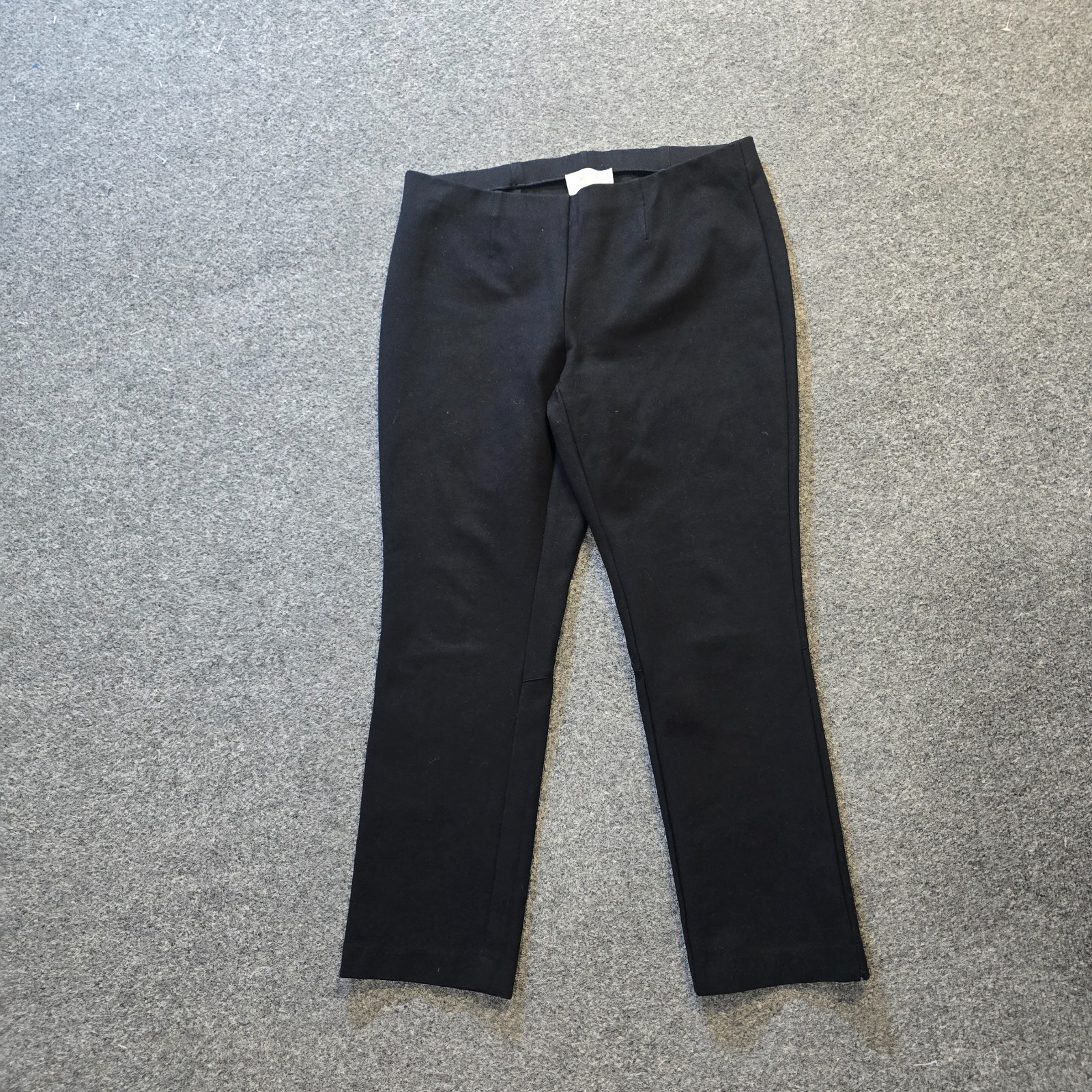 Via Masini 80 Pants Womens 46 Black Straight Leg Pull On Italy Luxury Minimalist