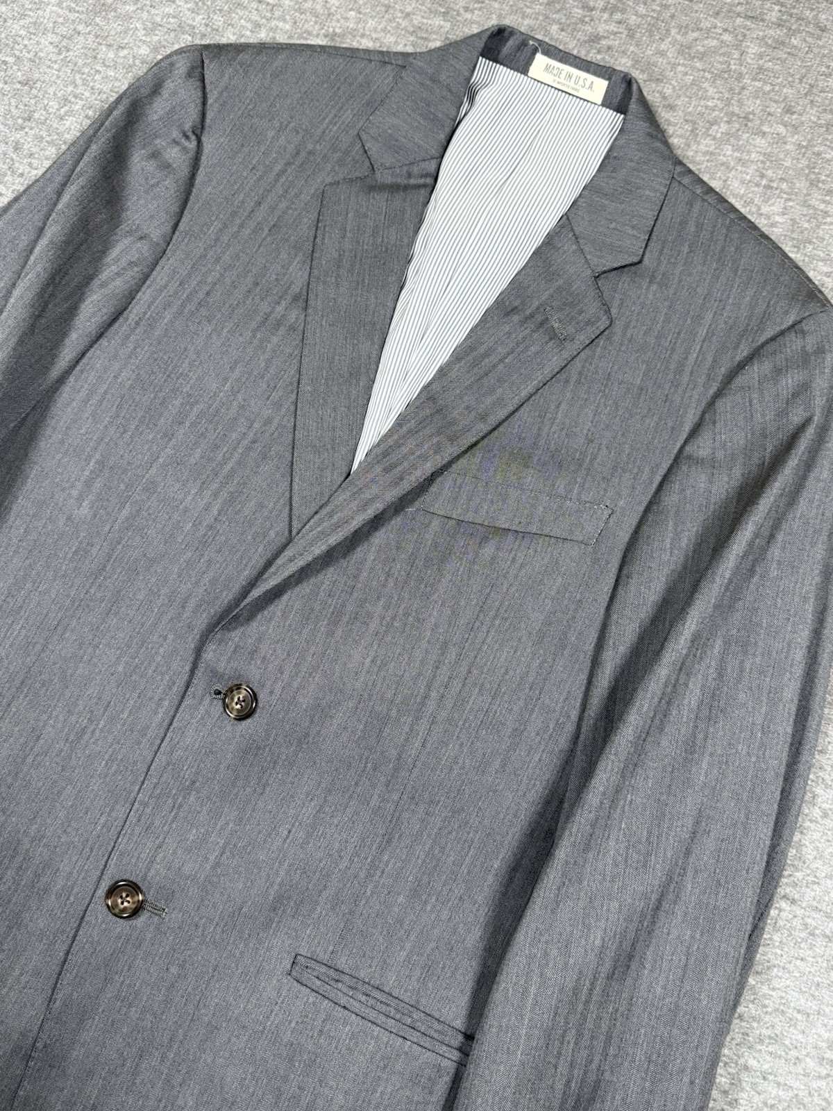 Todd Snyder Mayfair Fit Men 38R Wool Blazer Charcoal Gray Two Button Made in USA