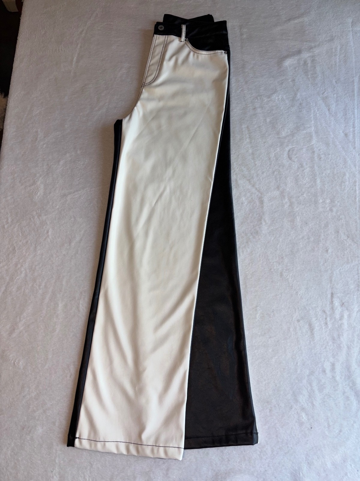 PaperMoon Two Tone Faux Leather Colorblock Pants M