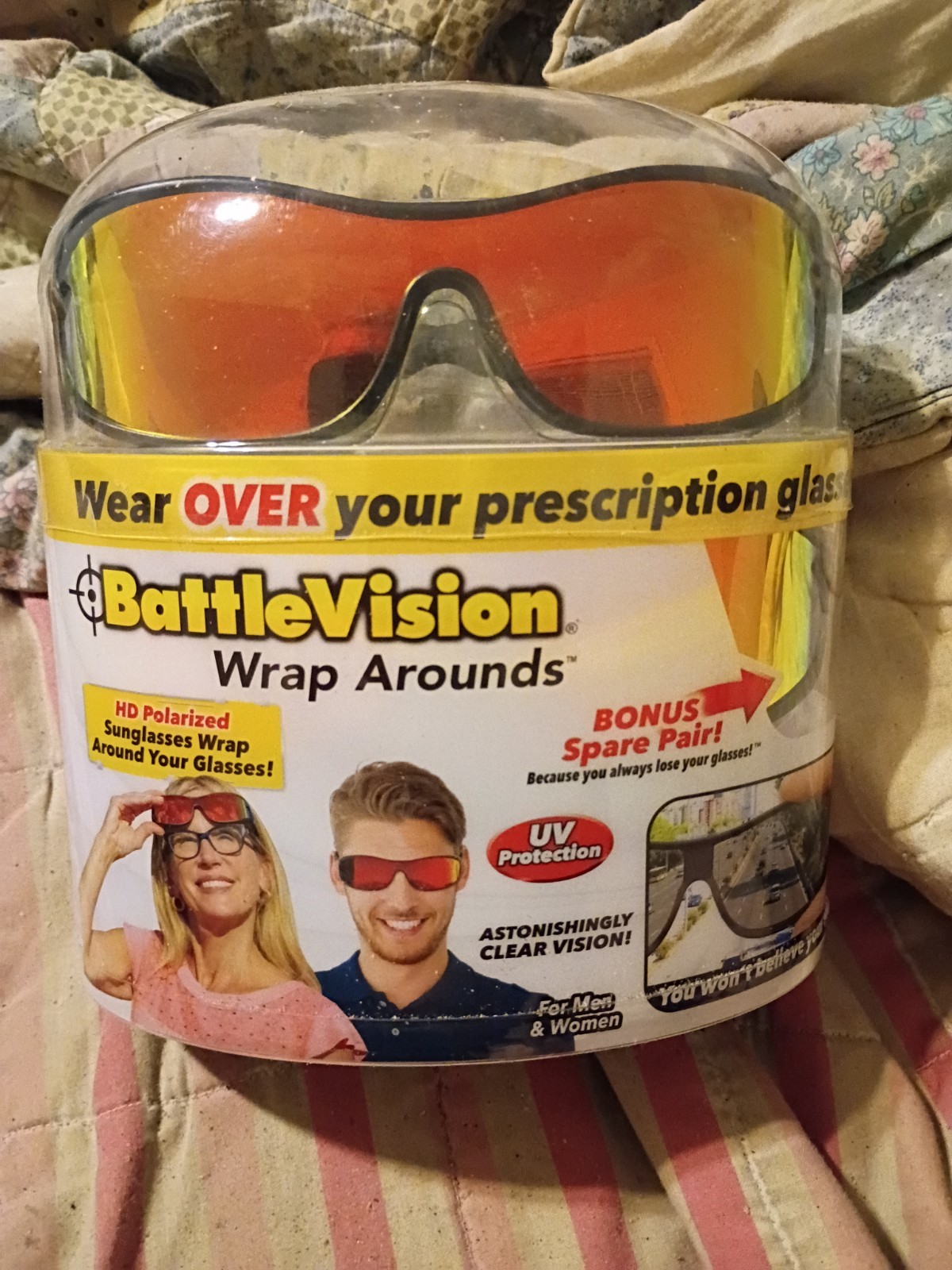 BattleVision Wrap Arounds HD Polarized Sunglasses, AS-SEEN-ON-TV, Fits Over Your