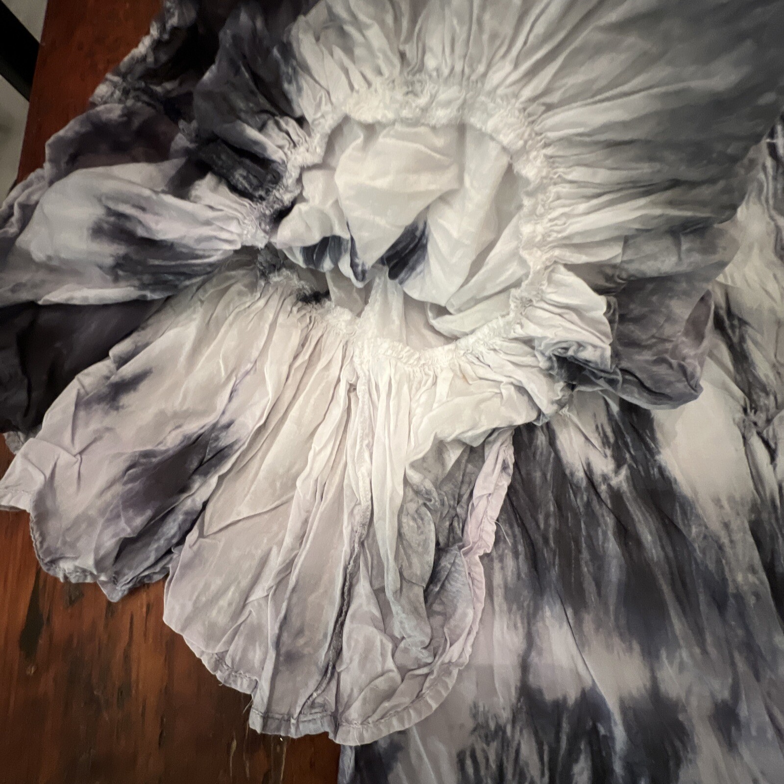 Indigo Thread Co. Top Women’s Bell Sleeve off shoulder Tie-Dyed Blue Medium
