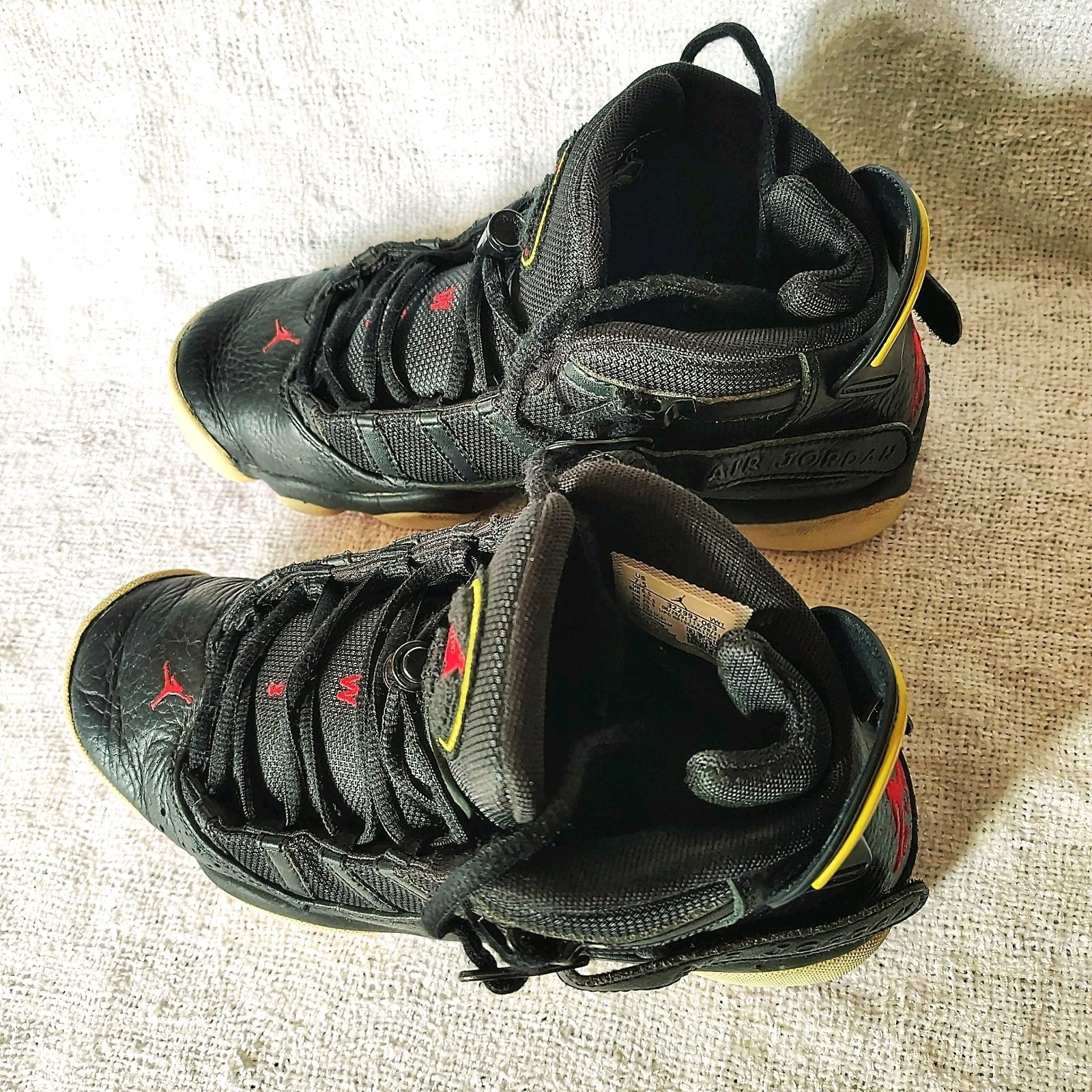 🔥 Nike Air Jordan 6 Rings • 322992-063 Black & Red Basketball Shoes Men Sz 7.5