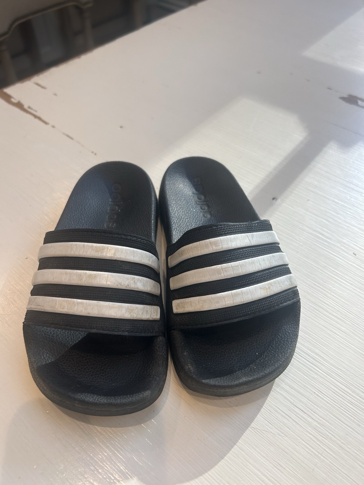 Adidas Adilette Shower K Slides Core Black/Cloud White Kids/Toddler Size 11