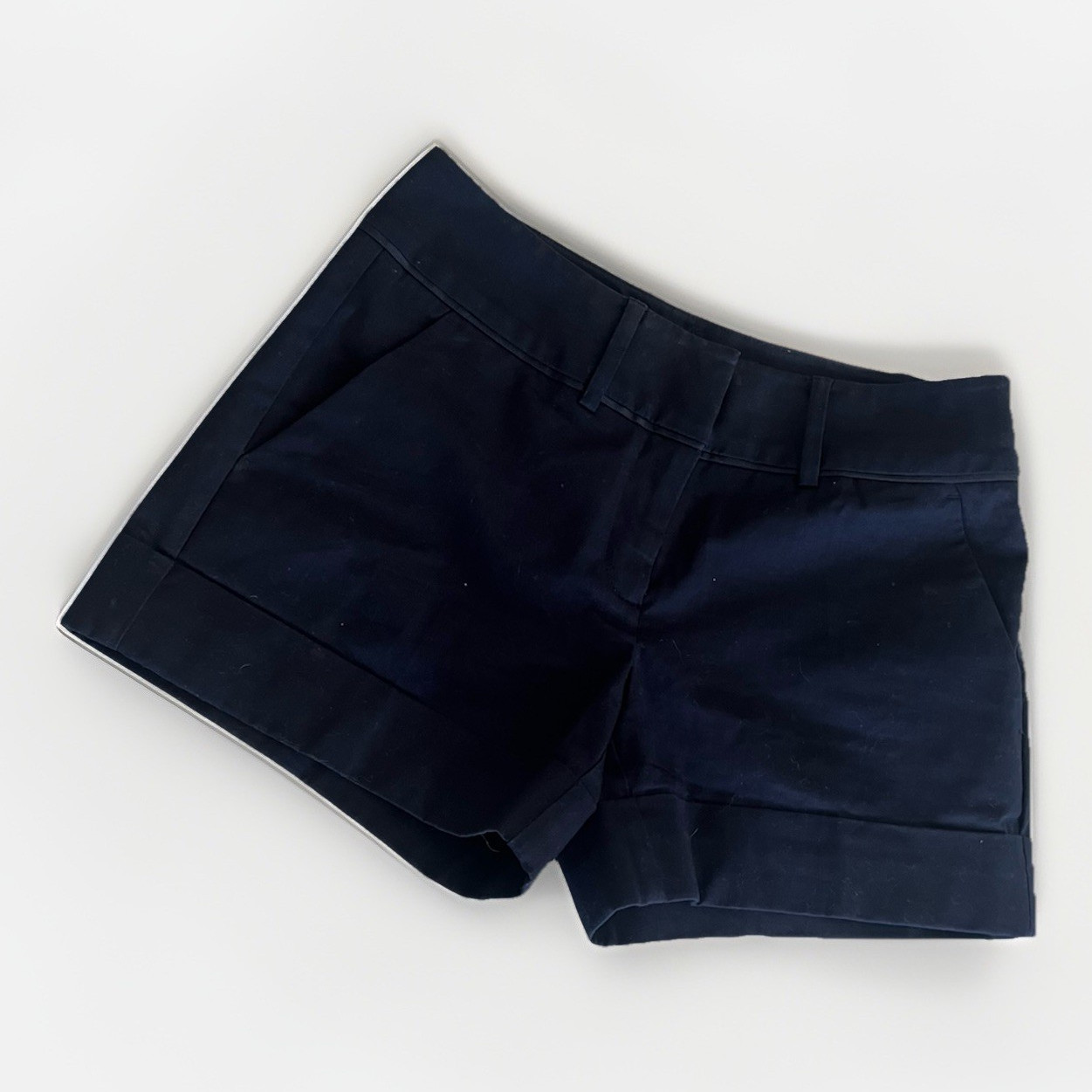 7th Avenue Design Studio New York & Company Navy Blue Chino Shorts Size 0