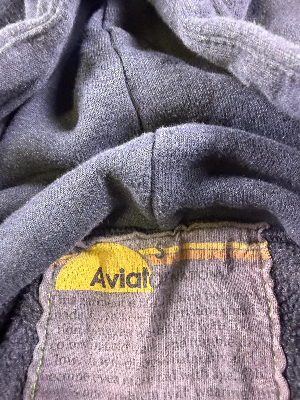 Aviator Nation Hoodie Mens Small Gray Full Zip Fleece Lightning Bolt Graphic