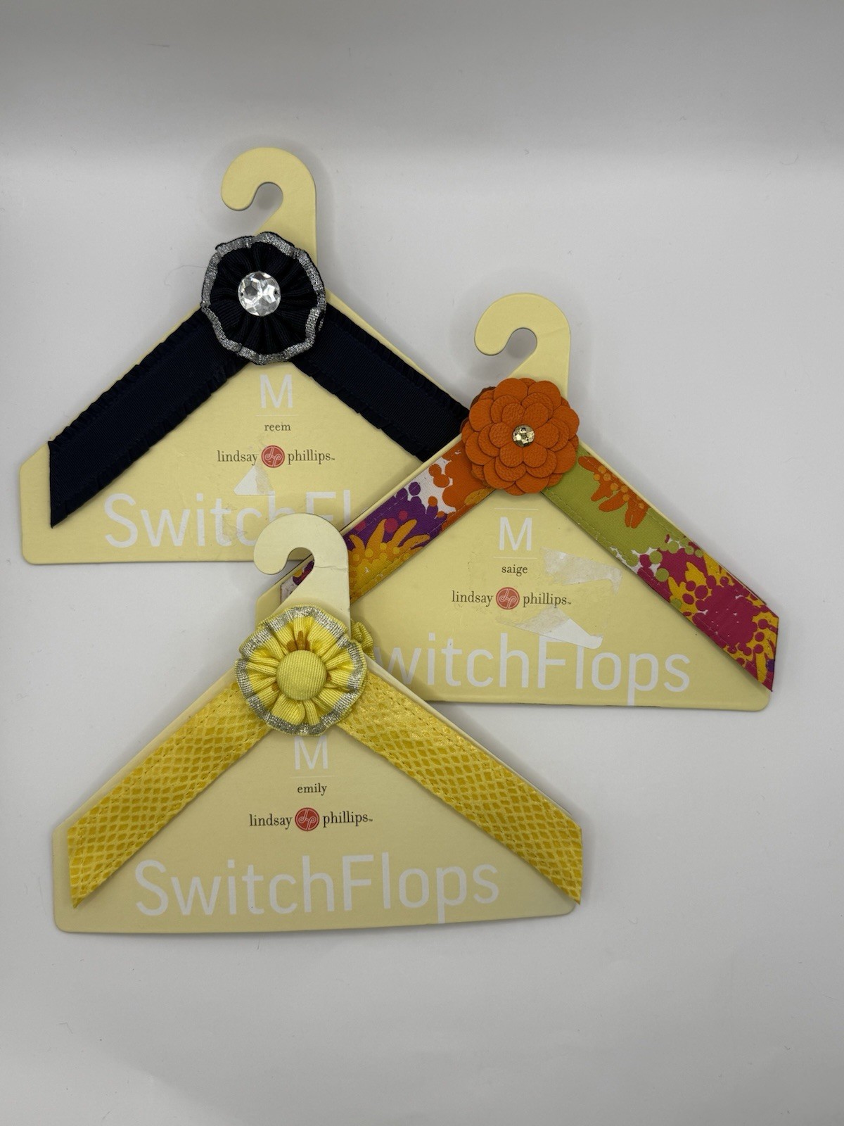 3 New Lindsay Phillips Switchflops Flip-flops Sandal Straps Size M 7-8 Lot Of 3