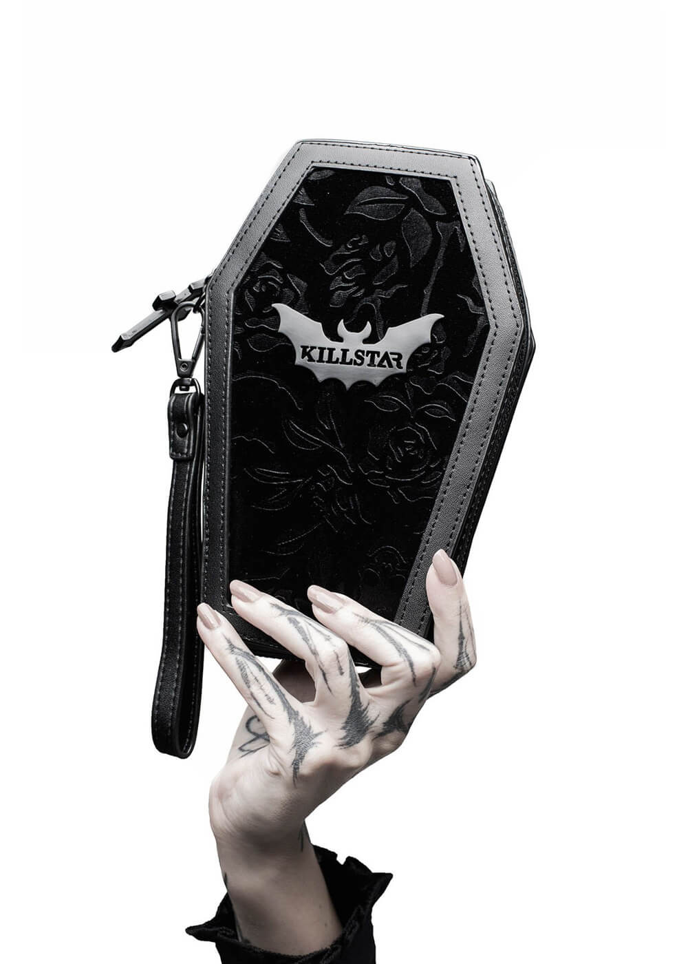 Killstar Vampire’s Kiss Coffin Wallet Burnout Velvet Black Bat Accent New In Box