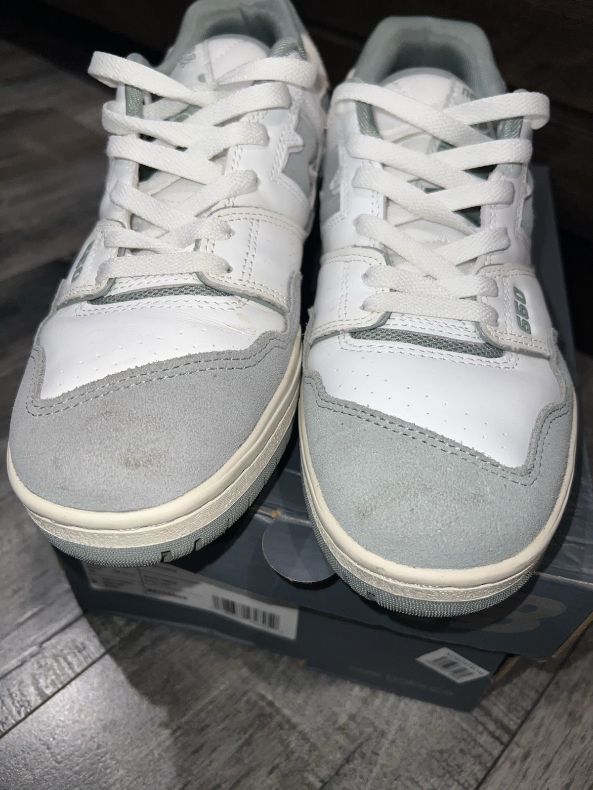 New Balance 550 BB550NED Men’s Low Top Leather Sneakers White Mens size 8.5