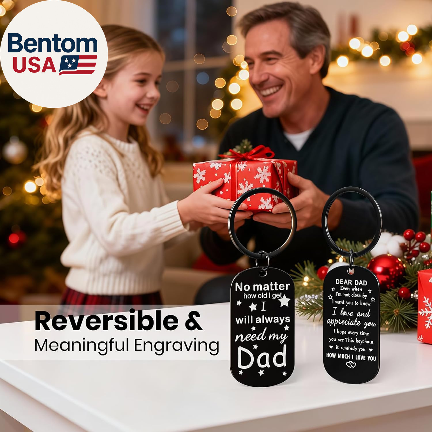Father’S Day Gifts for Dad from Daughter Son Wife, Sentimental Keychain Meaningf