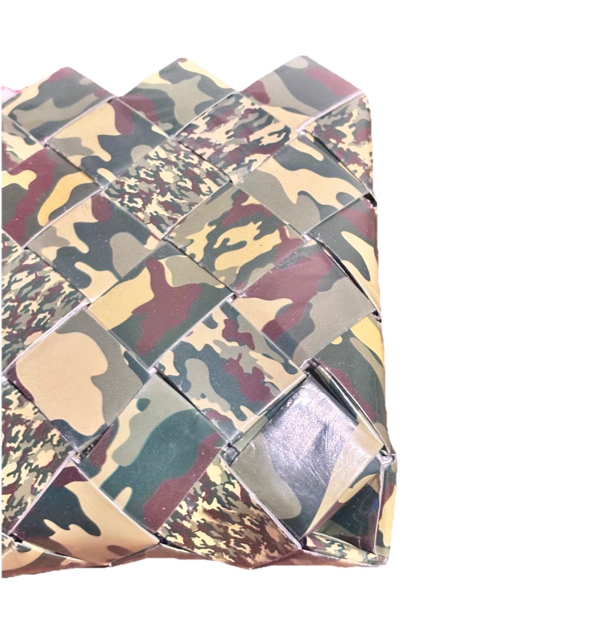 Nahui Ollin Candy Wrapper Clutch Camo Camouflage Wristlet Bag
